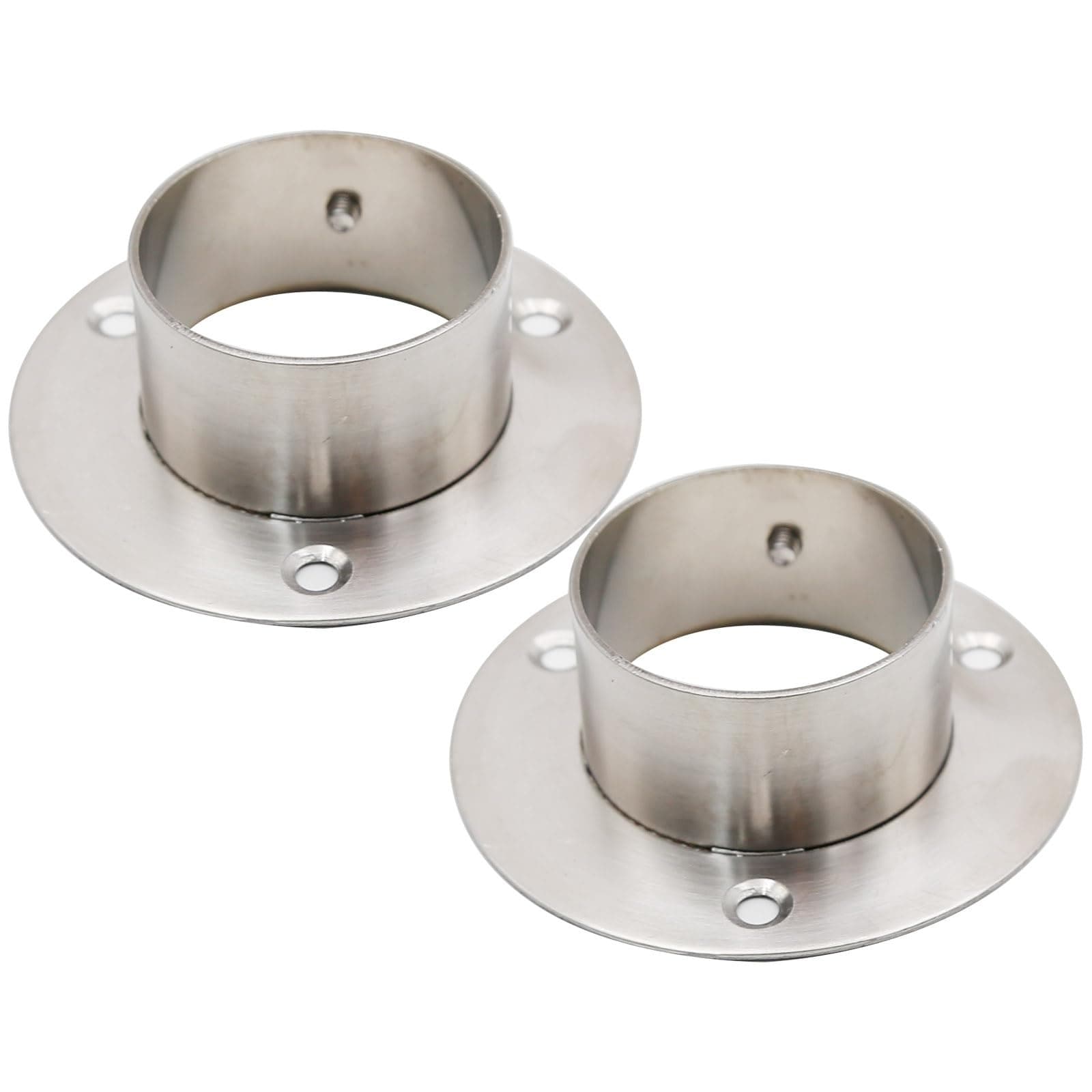 Aoibox  2 Pack Stainless Steel Closet Rod Ceiling Mounting Flanges with Screws for 51 mm Pipe Support 2Pcs Unit