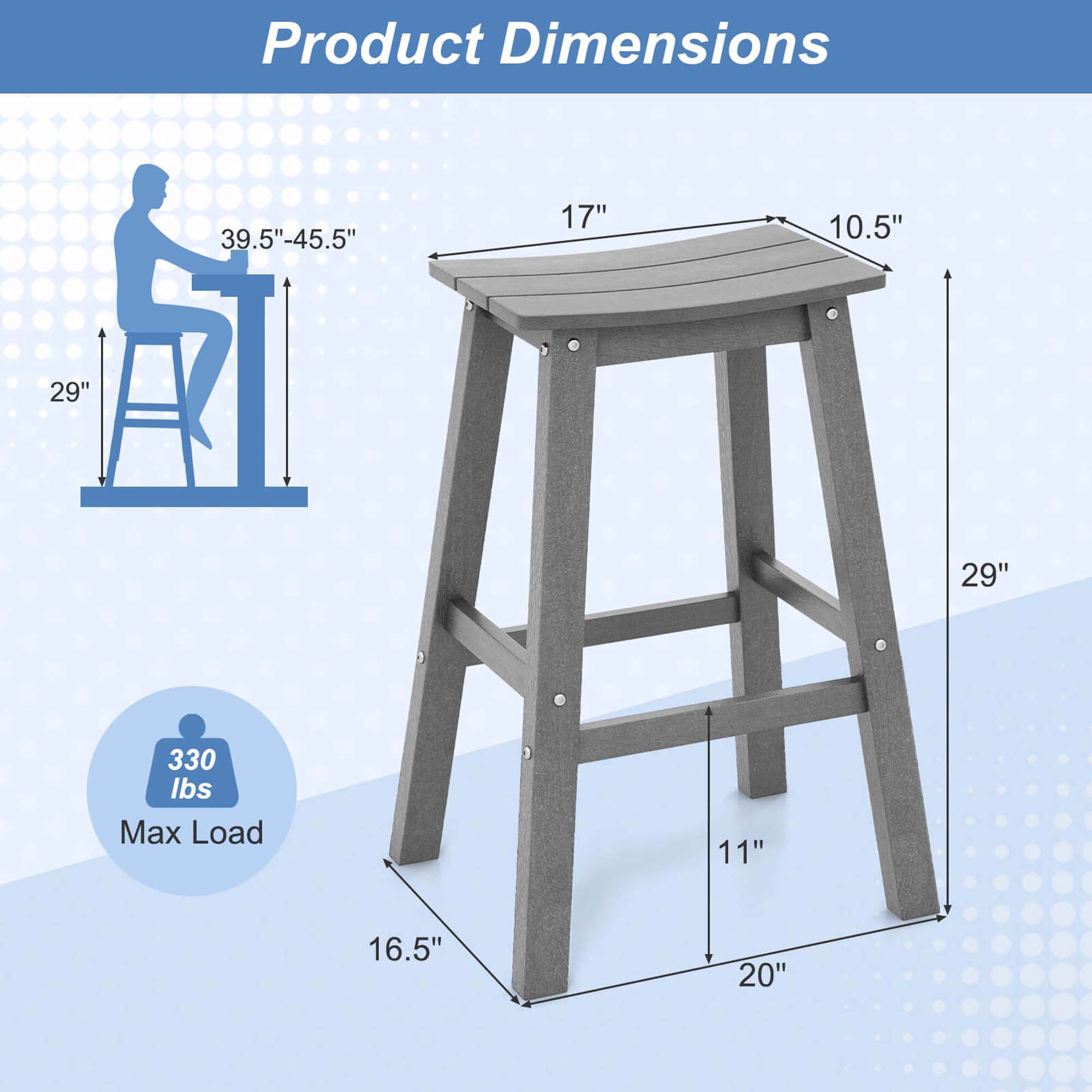 Costway HCST05816 stools - View #2
