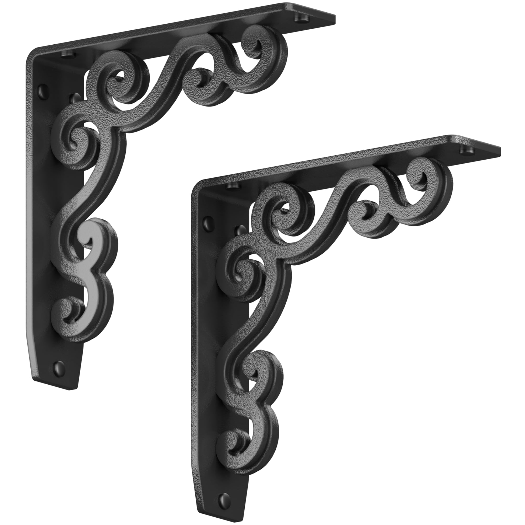 STARBY SB-CHARLESTON-8 8-Inches L x 2-Inches W x 8-Inches D Heavy Duty Black Shelf bracket 2 -Pack