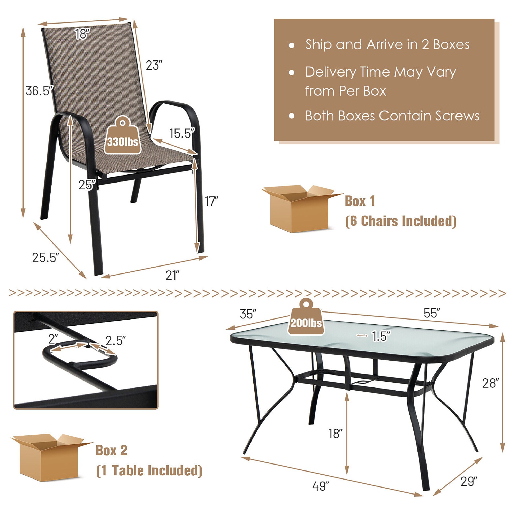 Forclover HYFW-407BR+ Patio-Dining-Sets - View #4