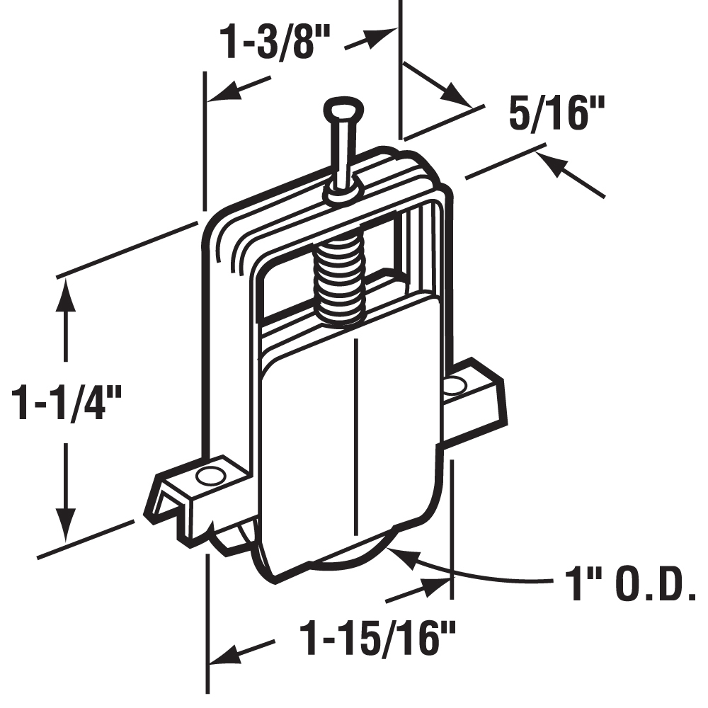 Prime-Line 2-Pack 1-in Adjustable Steel Sliding Screen Door Roller ...