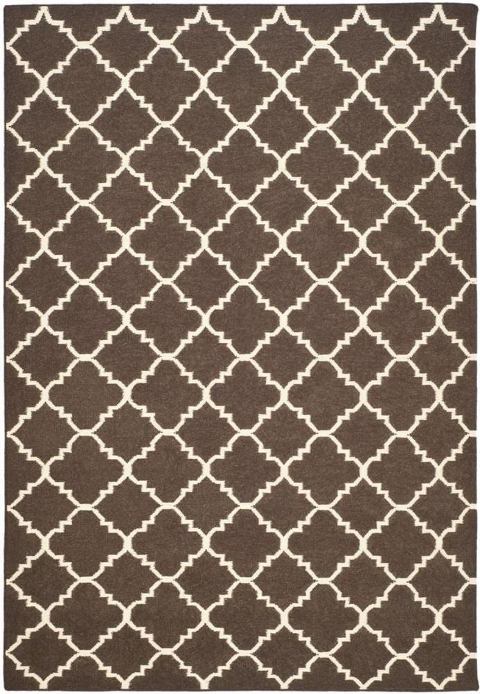 Safavieh DHU554C-5 Dhurries Malina 5 x 8 (ft) Wool Brown/Ivory Rectangular Indoor Trellis Coastal Area rug