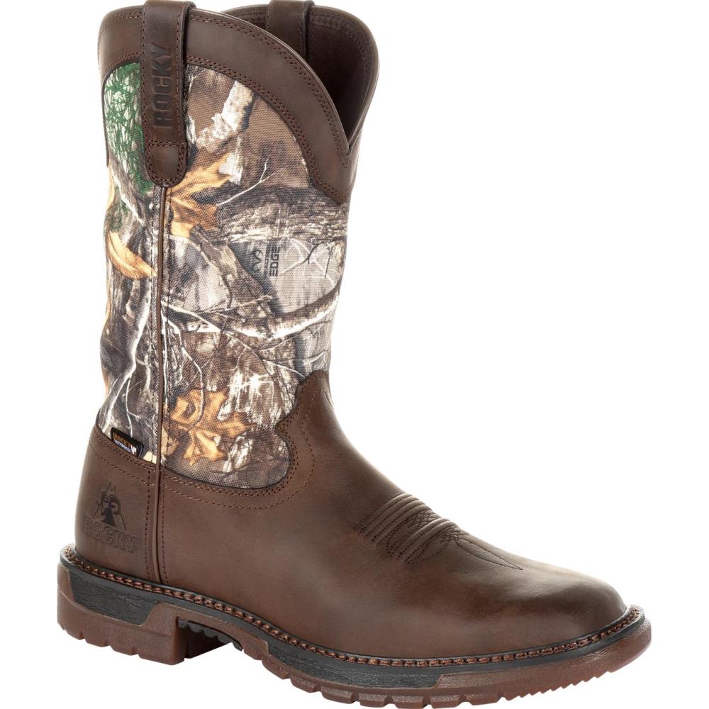 Rocky Mens Brown Realtree Camo Waterproof Work Boots Size: 13 Medium in ...