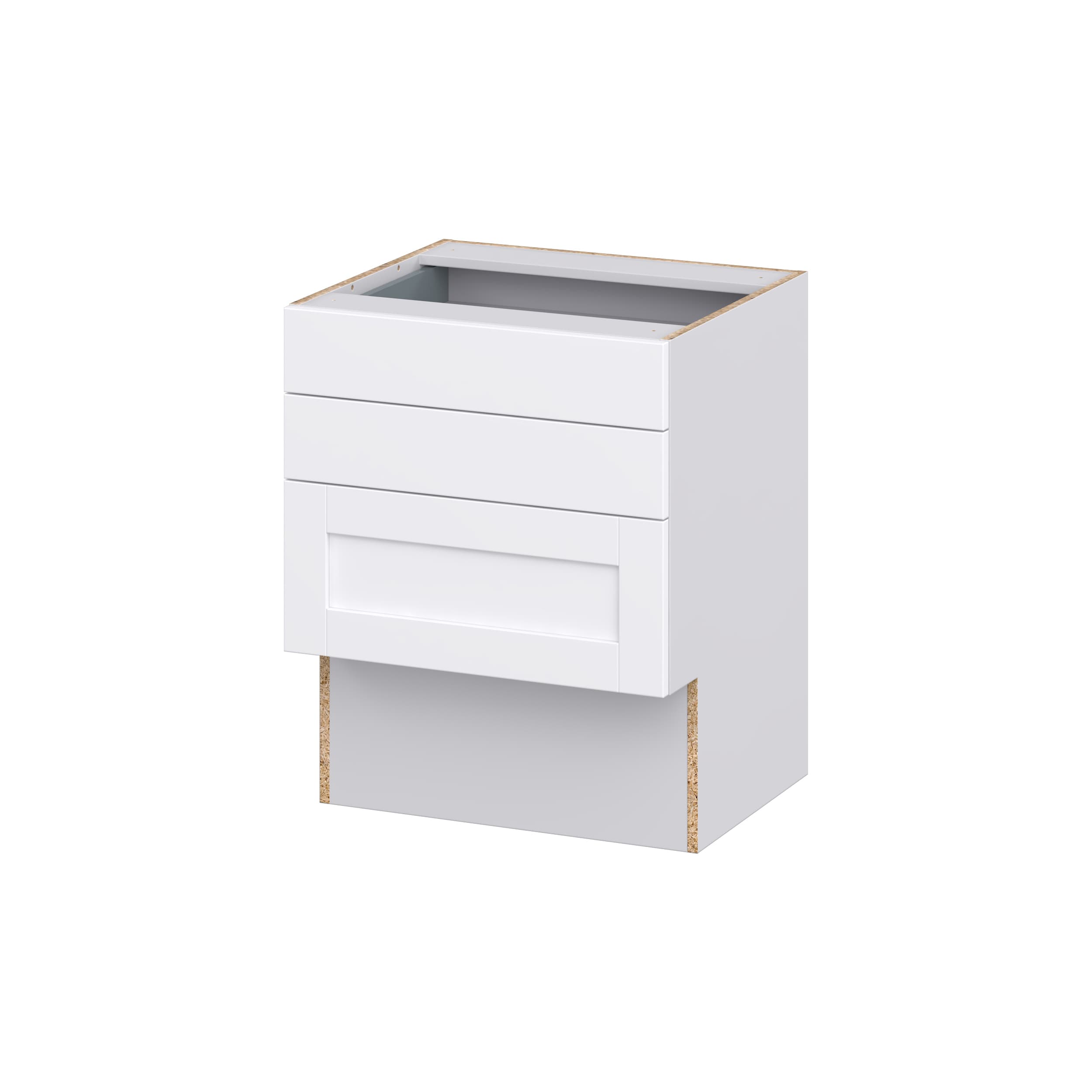 Hugo&Borg DSV3D24ADA-RM Rosemont 24-in W x 30-in H x 21-in D Glacier White 3 -Drawers Drawer Base Fully assembled Cabinet (Recessed Panel Shaker)