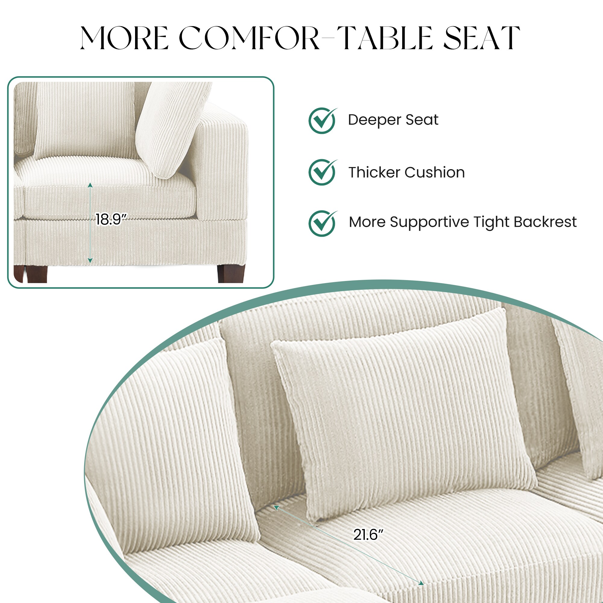 VOUA SAF-XNECW3-BE1 Sofas-Loveseats - View #4