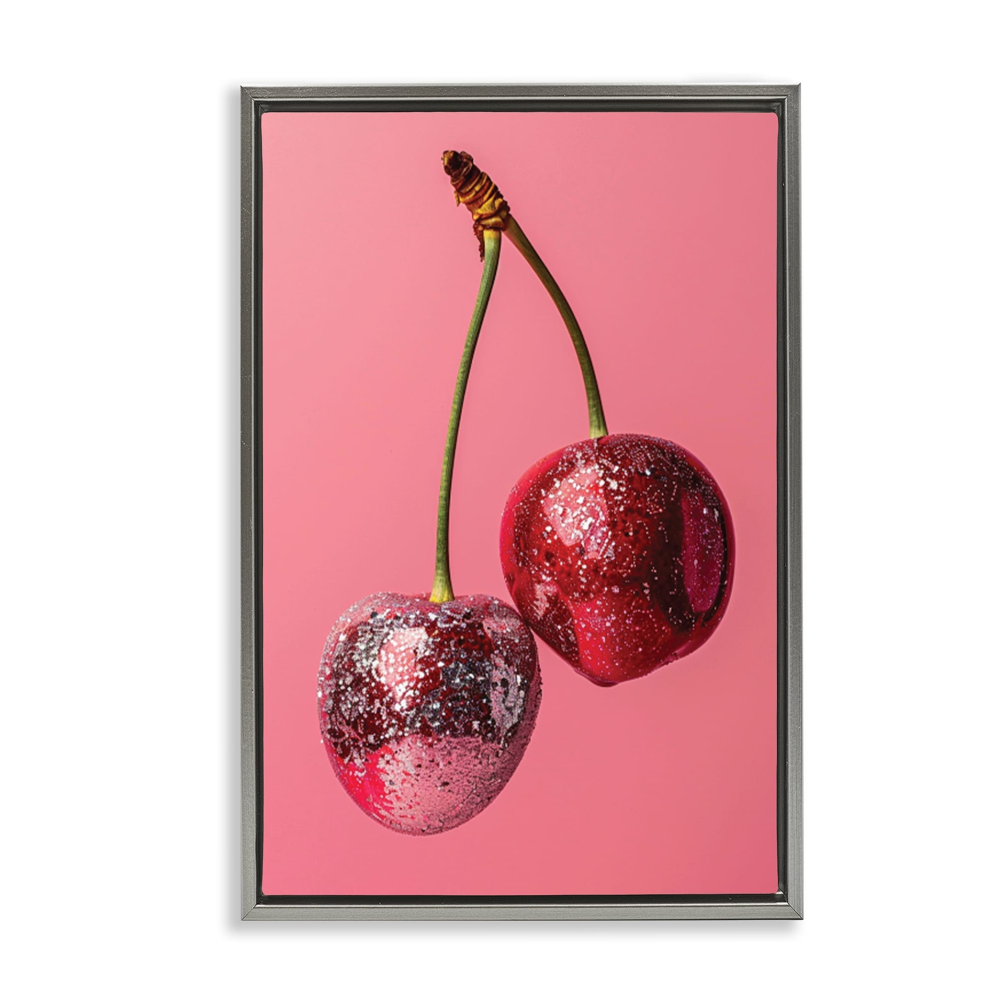 Stupell Industries BT-668-FFL-16X24 Dazzling Cherry Pair Floating Frame design by LSR Design Studio