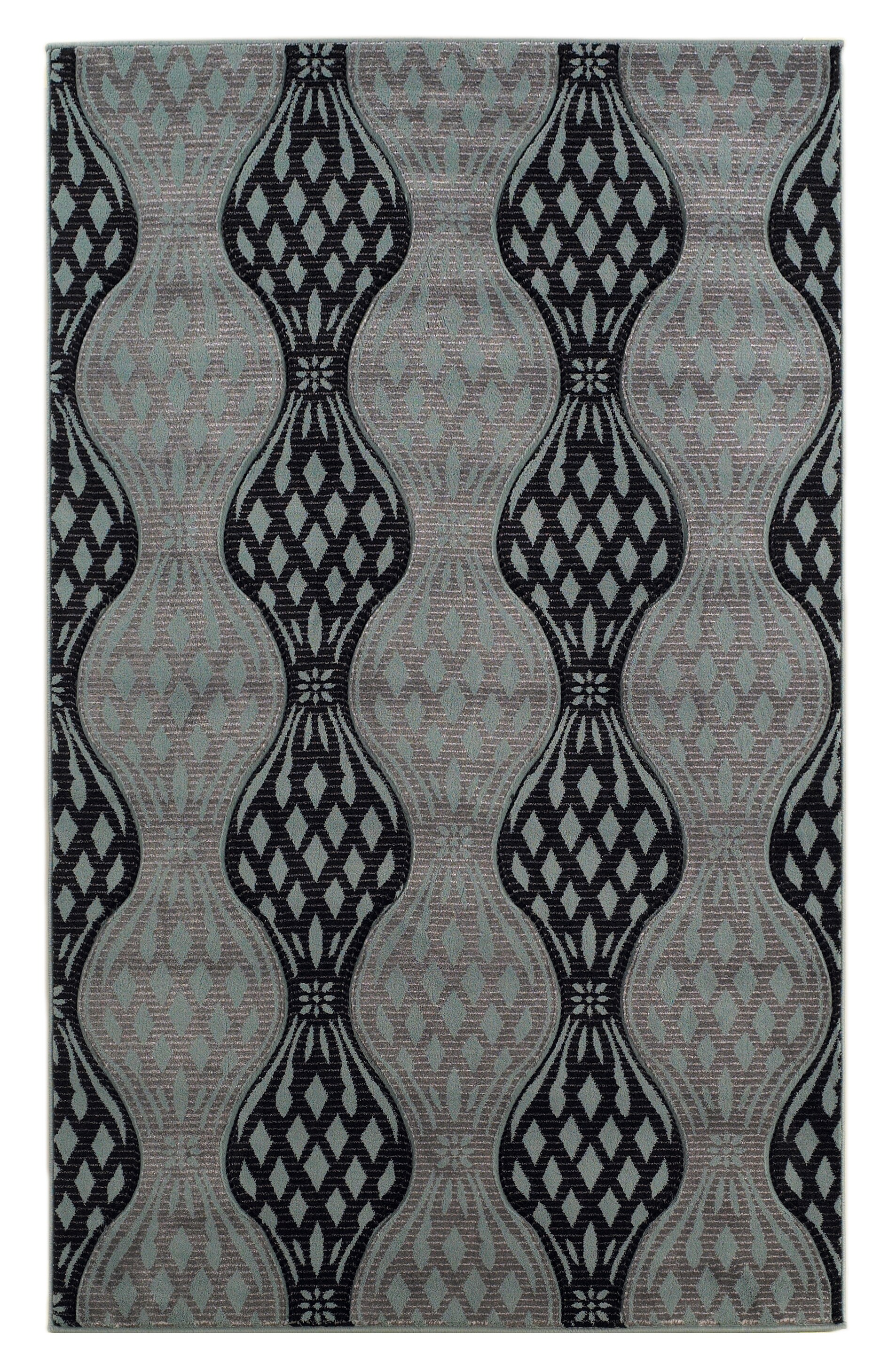 Linon RUG-MN1781 Milan 8 X 10 (ft) Black Indoor Geometric Area Rug