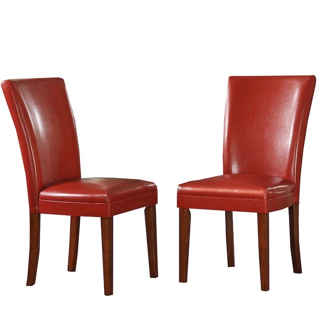 Home Sonata Contemporary Modern Faux, Modern Red Leather Dining Chairs