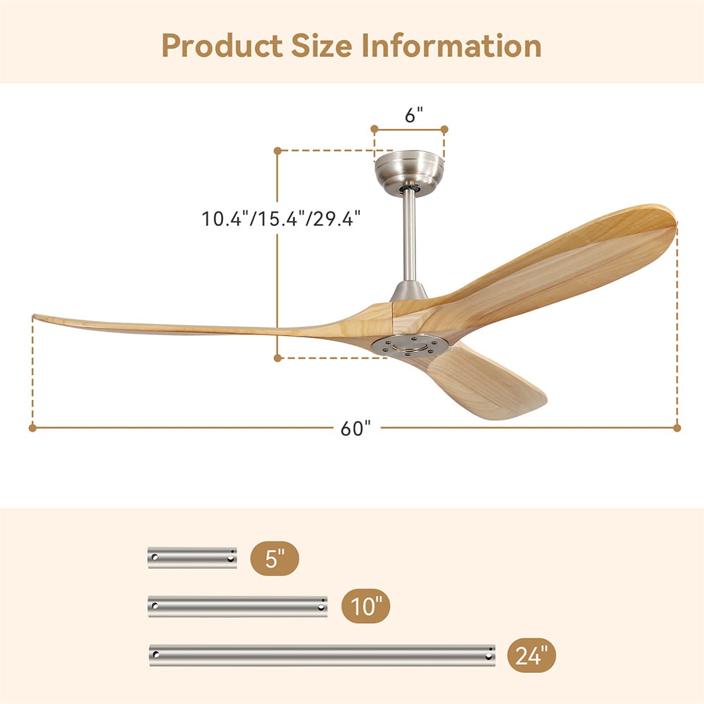 Sofucor LW-6004-SN-DC-WD-YM Ceiling-Fans - View #4