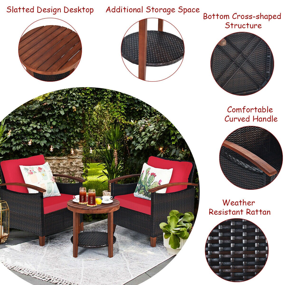 WELLFOR OUJN65226RE Patio-Conversation-Sets - View #2