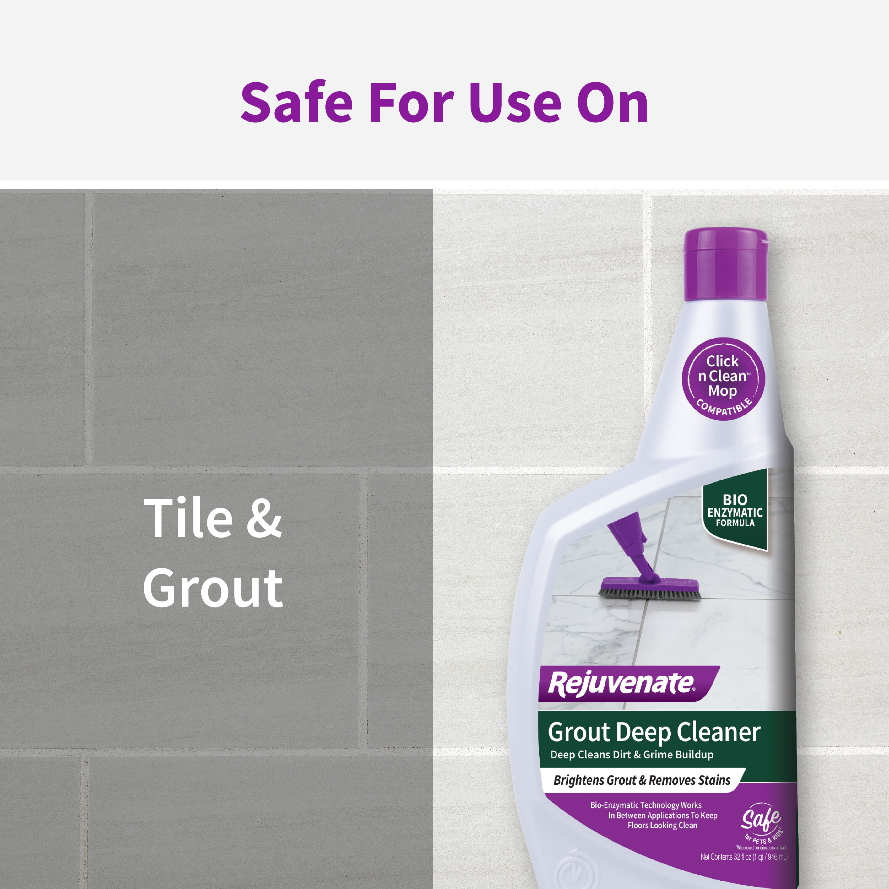 Rejuvenate Luxury Vinyl Floor Cleaner and No Scrub Tile Grout Everyday  Cleaner