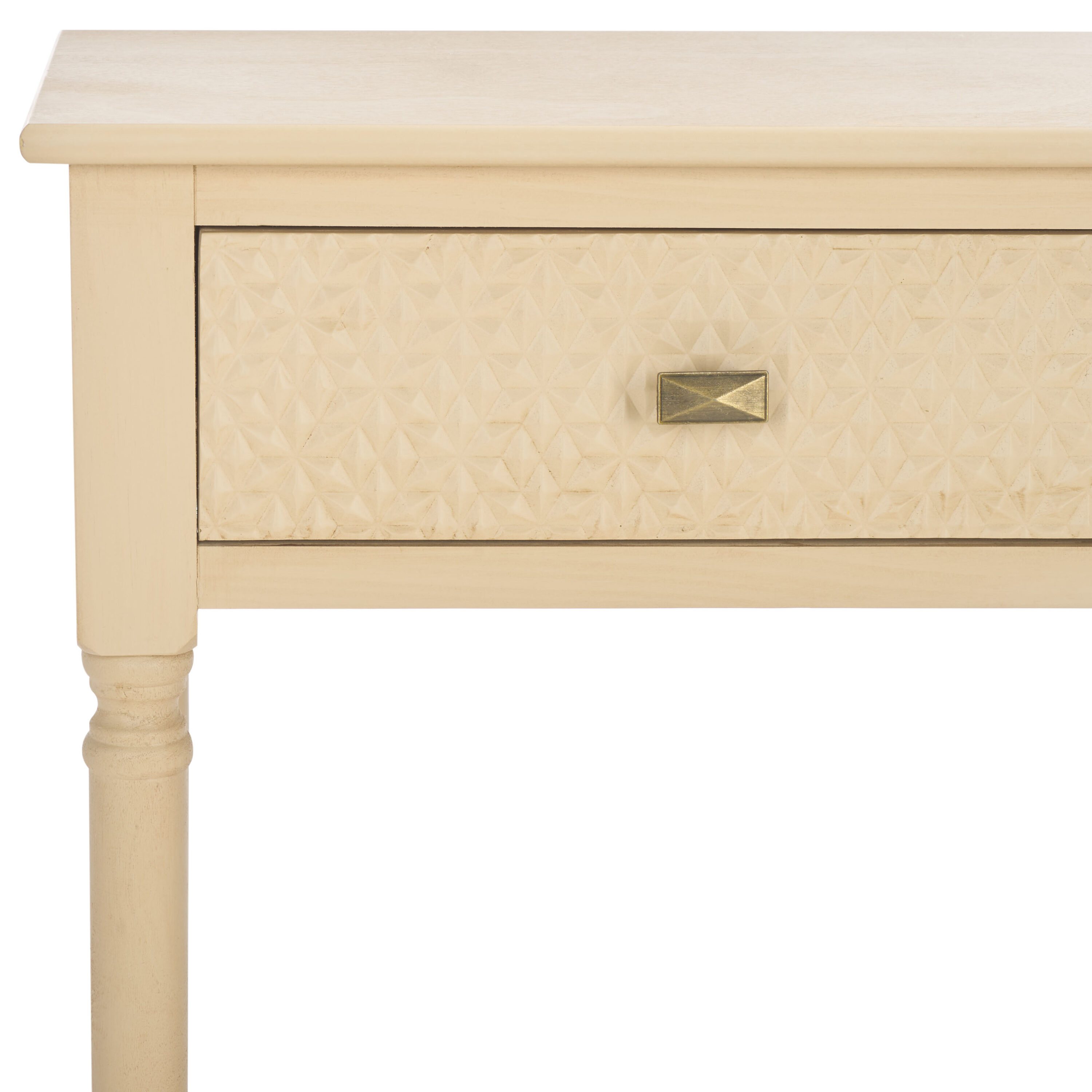 Natural Wood and Metal 2-Drawer Console Table