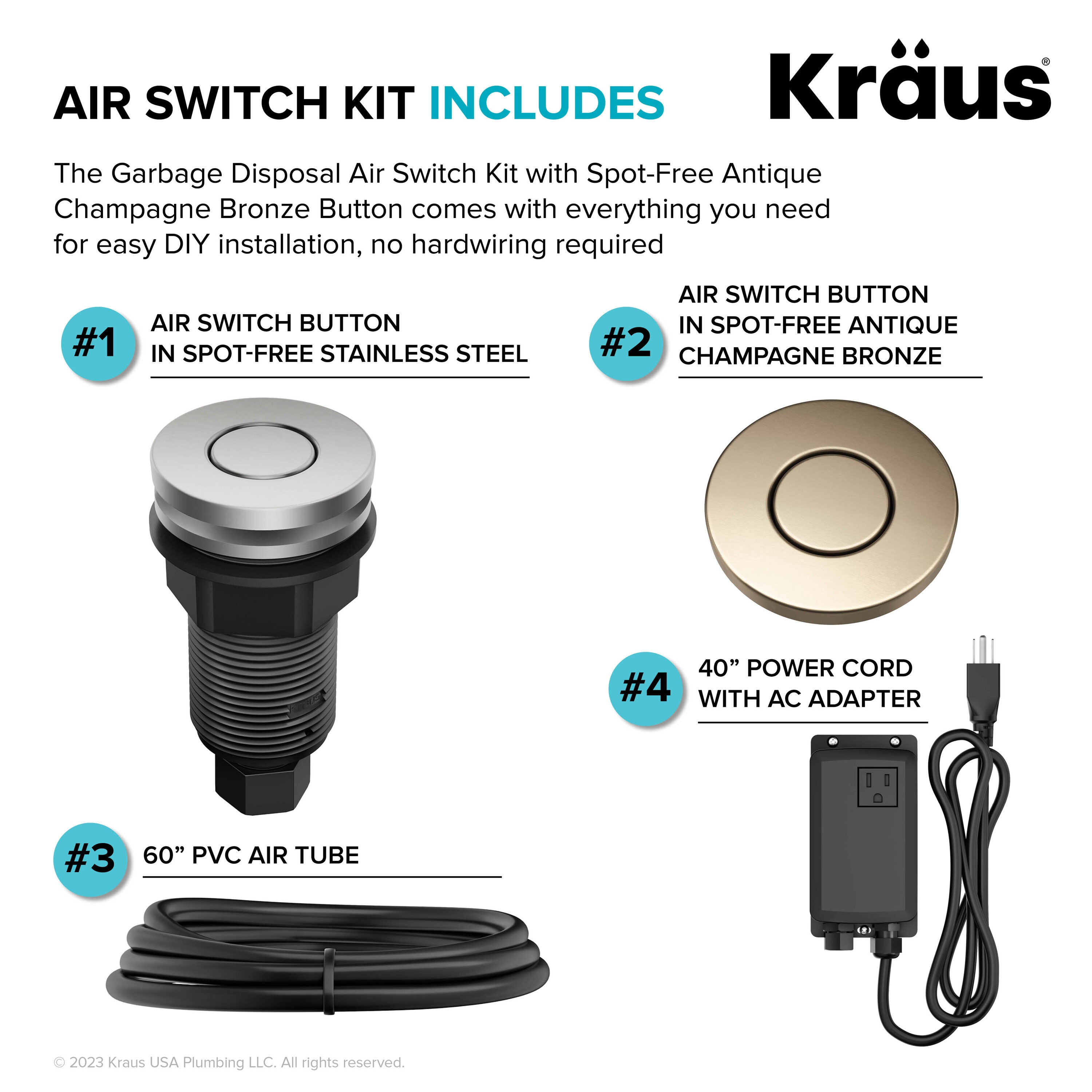 Kraus KWDA-200SFACB Garbage-Disposal-Parts - View #3
