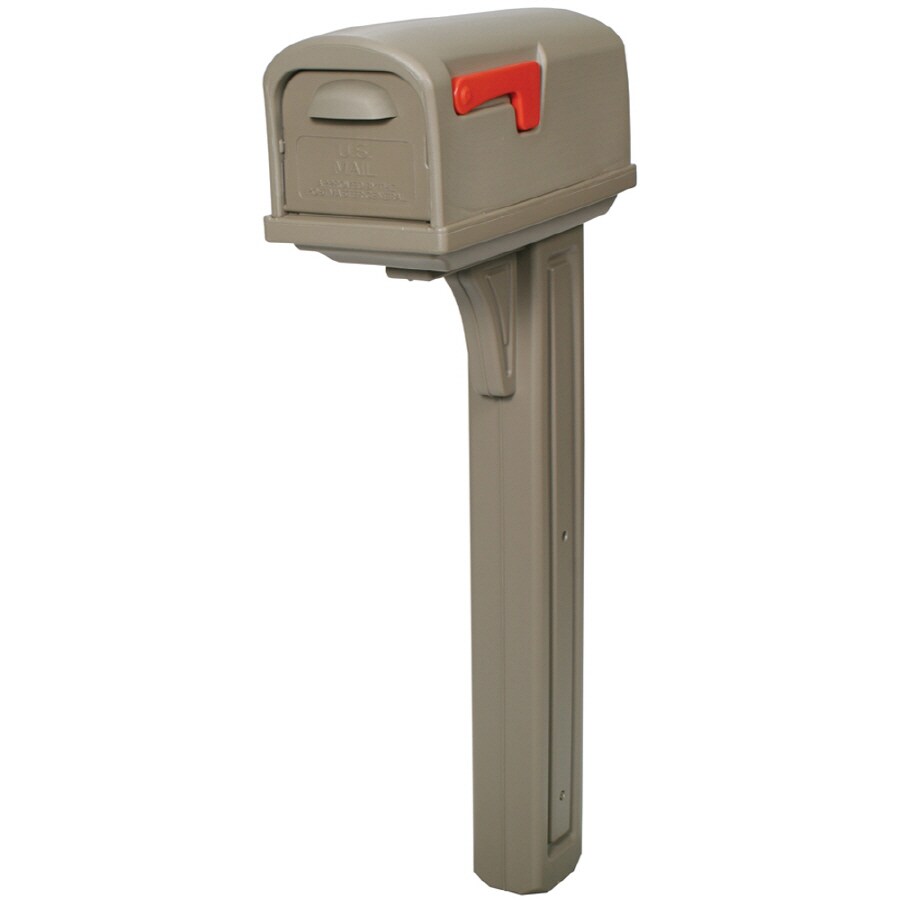 Gibraltar Mailboxes CL10000M Post Mount Brown Plastic Mailbox with Post