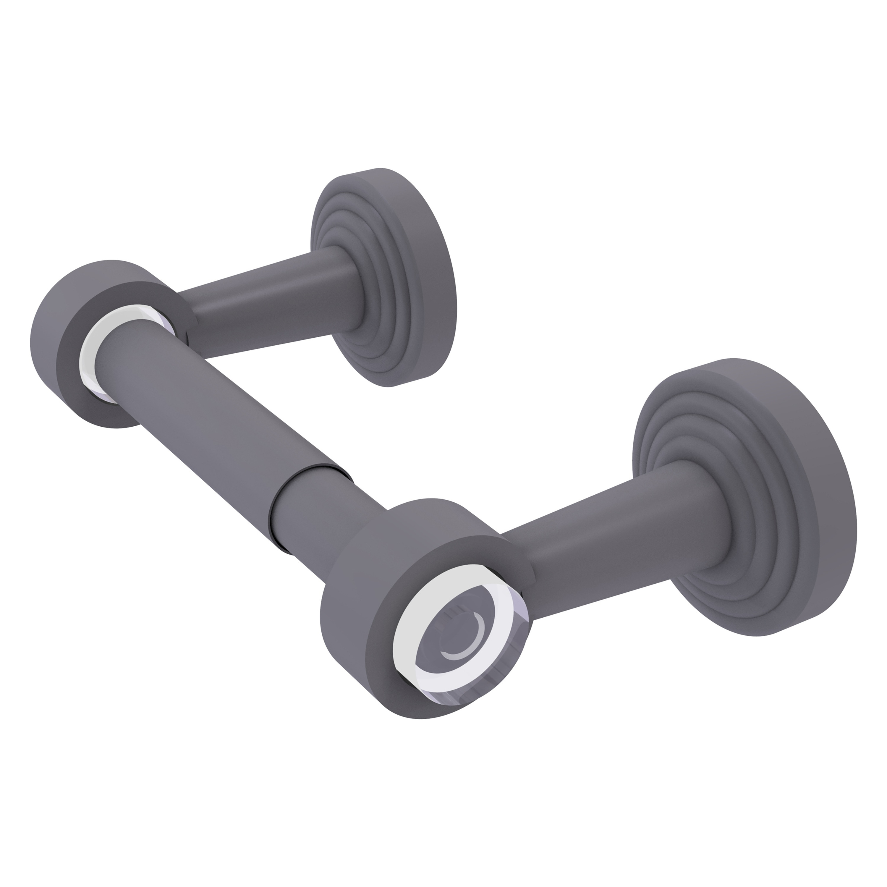 Allied Brass PB-24-GYM Pacific Beach Matte Gray Wall mount Double post Toilet Paper Holder 1 -Rolls with Storage