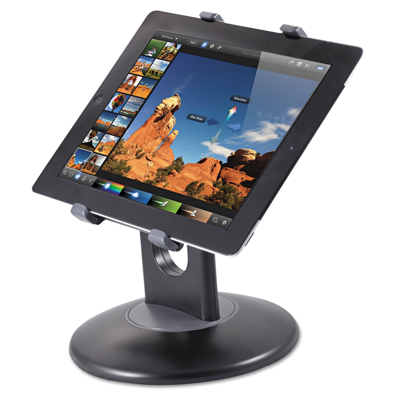 Kantek ESNKTKTS710 Stand For 7 To 10 Tablets Swivel Base Plastic Black