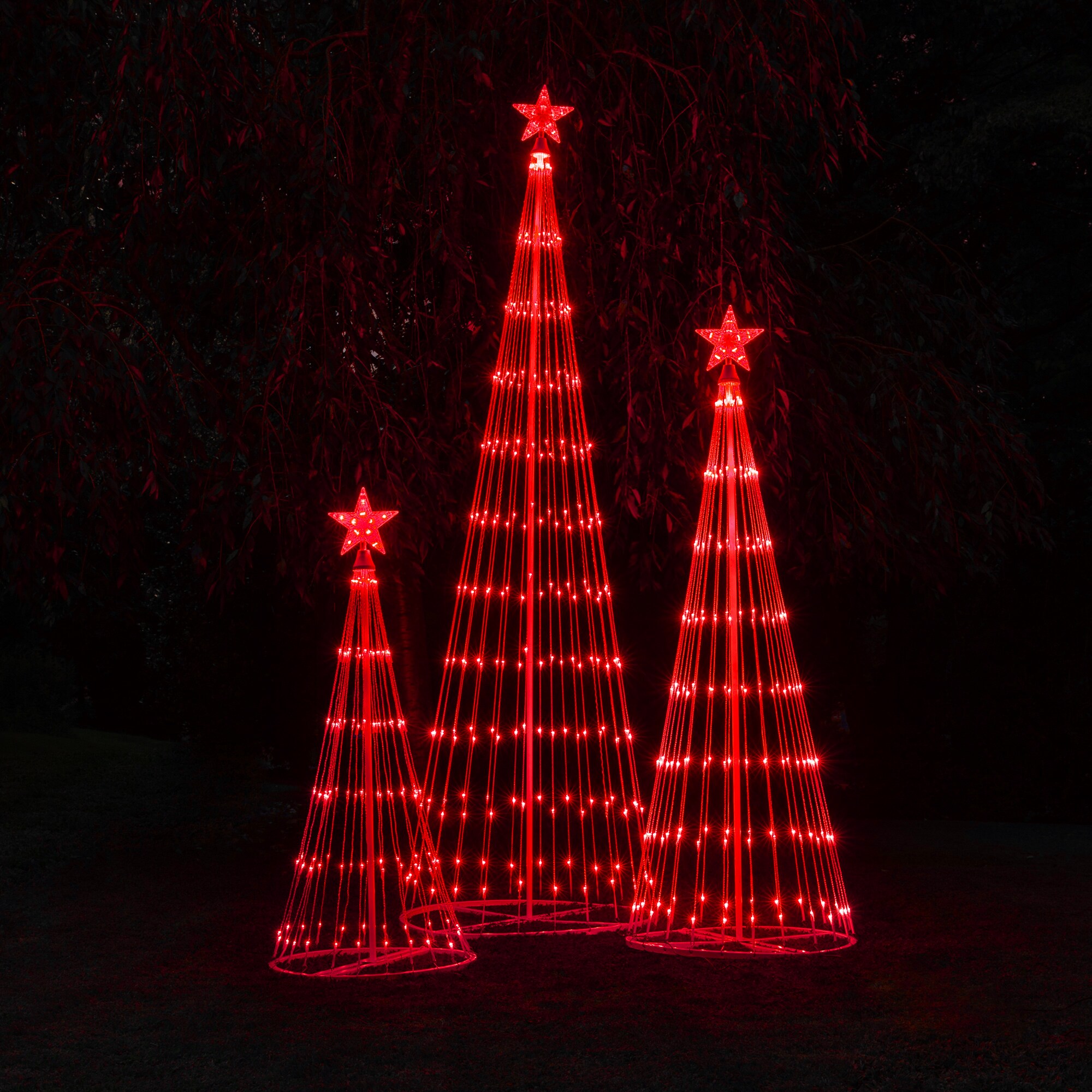 red outdoor christmas lights led