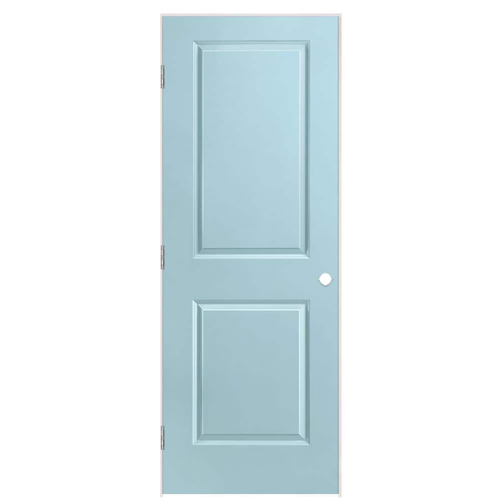 Masonite 1316092 30-in x 80-in Sea Mist Solid core 2-panel square Right hand Smooth Prefinished Molded composite Flat Jamb Single Prehung Interior Door