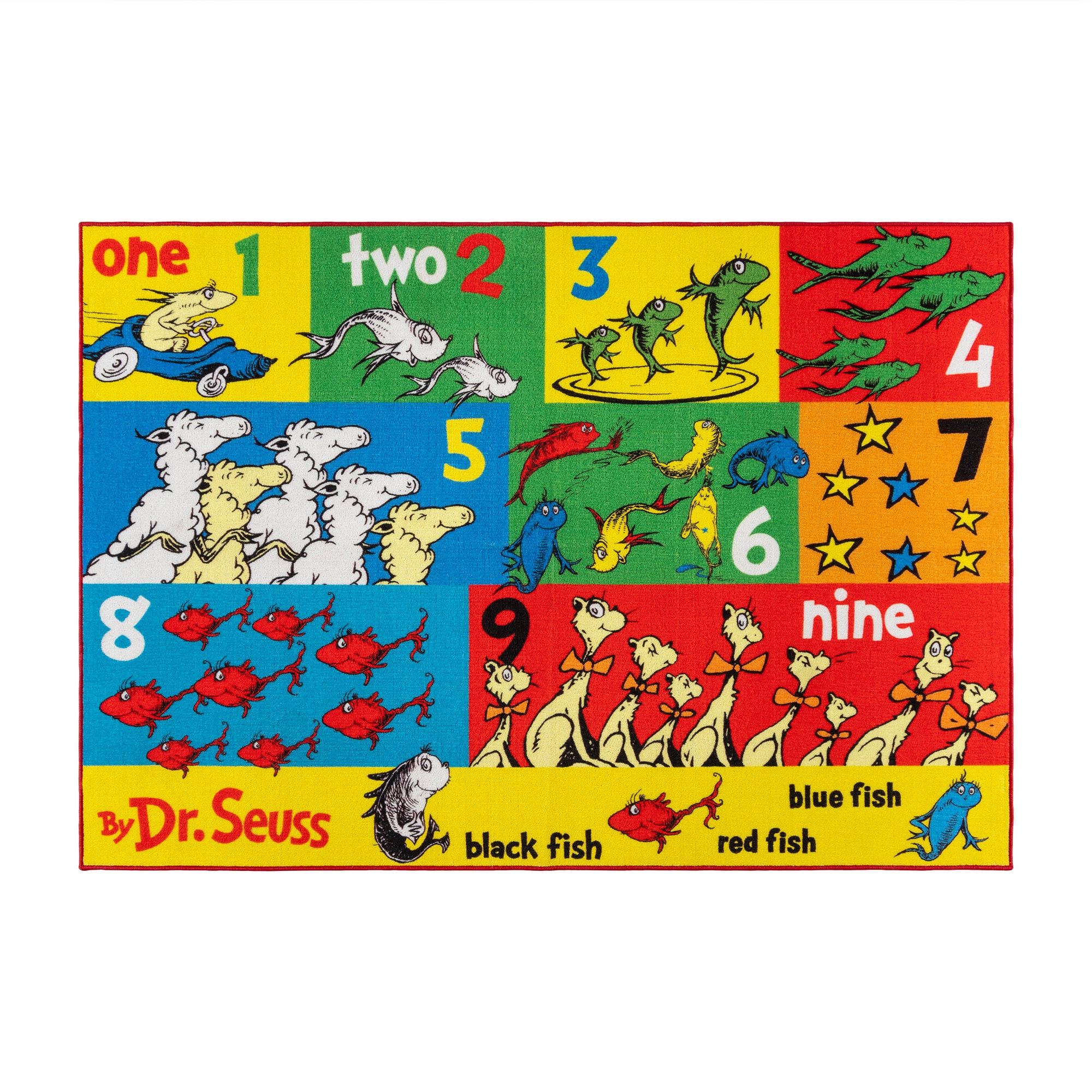 Grinch 48294 Seuss 4 x 6 (ft) Loomed Polyester One Fish Rectangular Indoor Throw rug