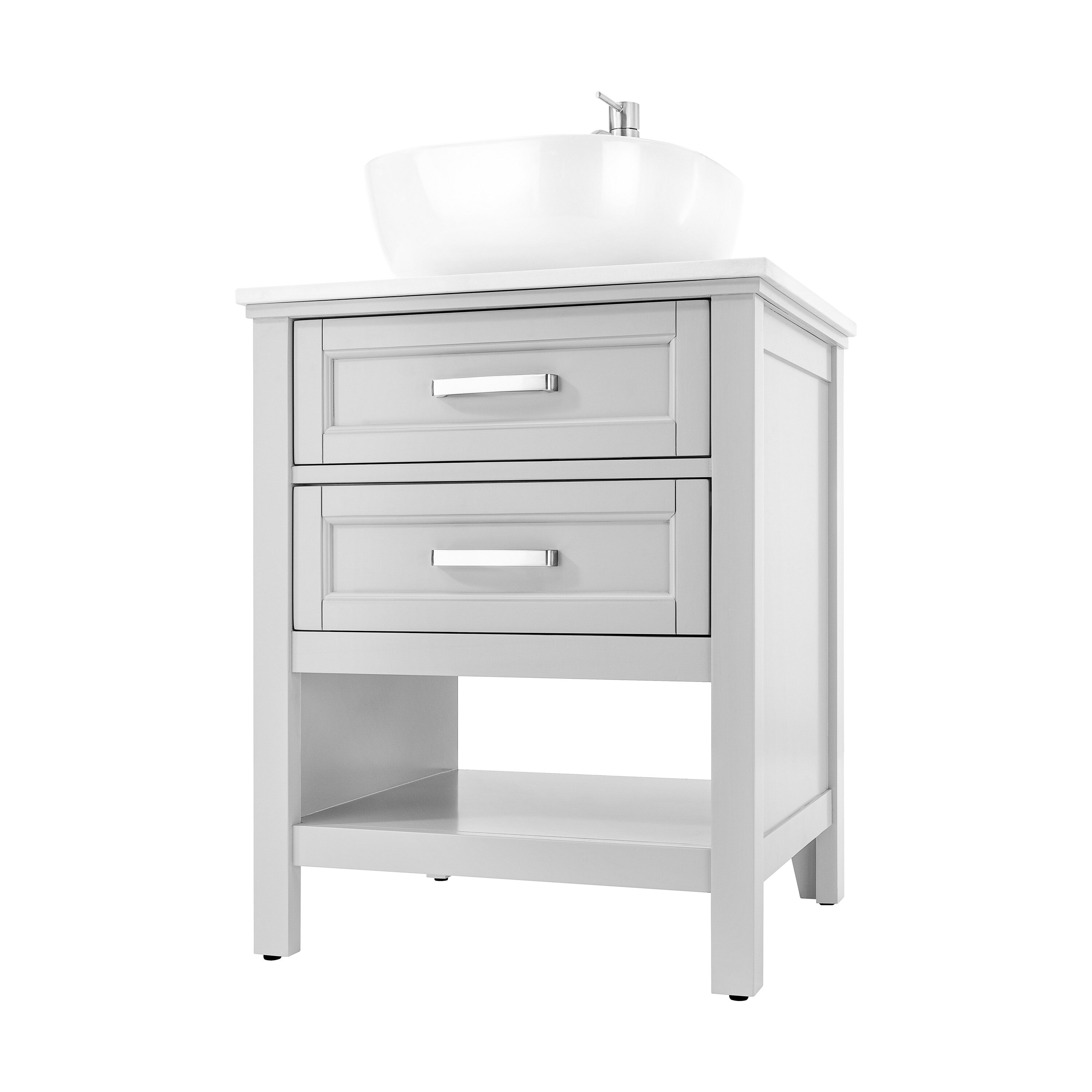 Style Selections Cromlee 24-in Light Gray Single Sink Bathroom Vanity ...