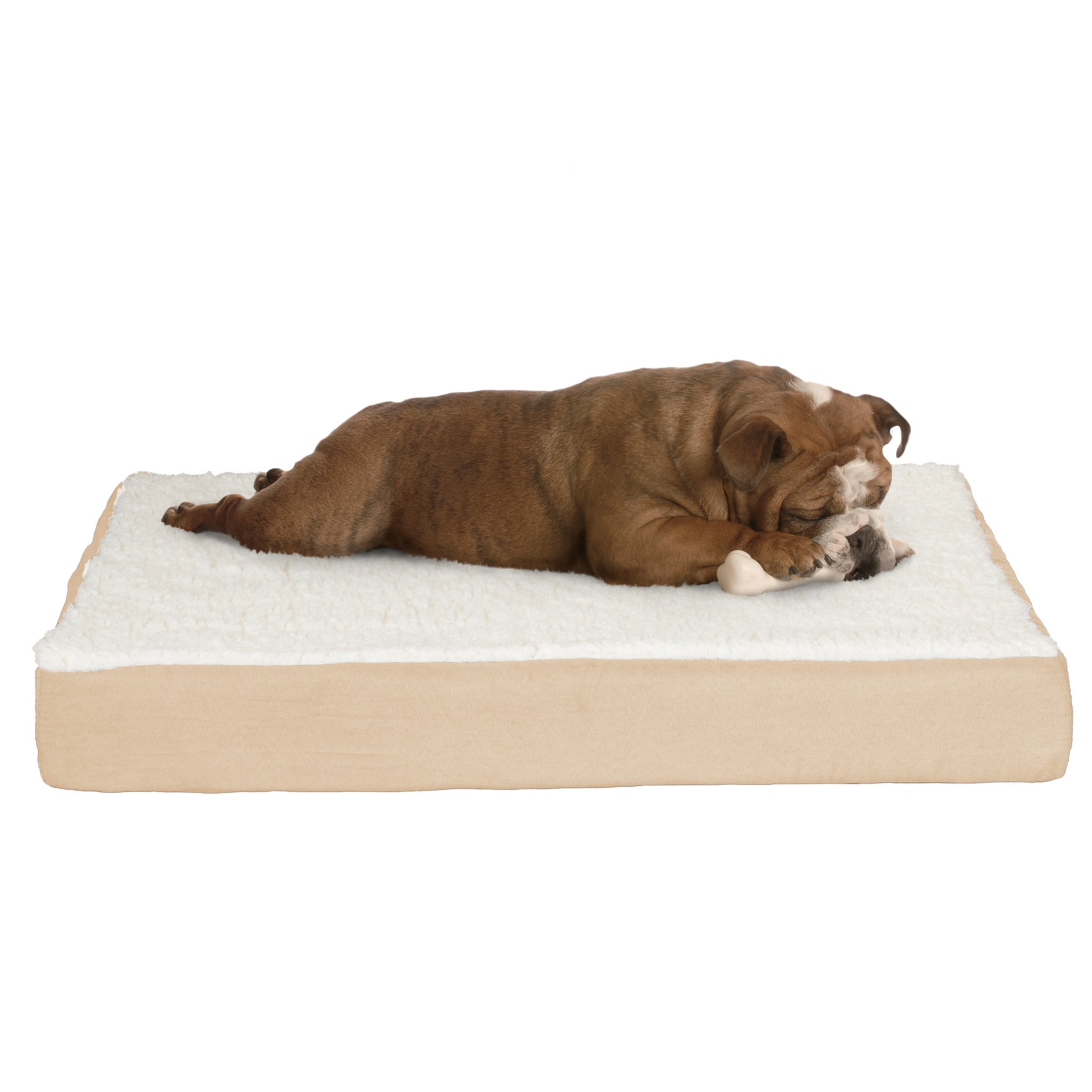 PETMAKER 999302TLI Rectangular Tan Fleece Pillow Dog Bed (Any Size)