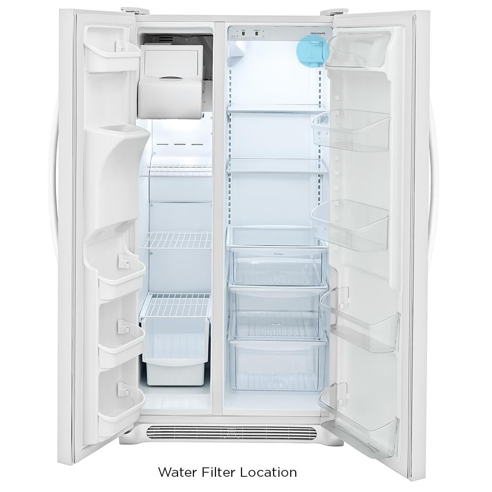 Frigidaire 25.5-cu ft Side-by-Side Refrigerator with Ice Maker (White ...