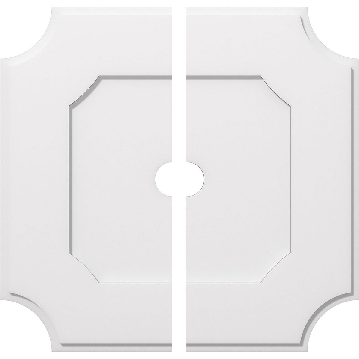 Ekena Millwork CMP30LE2-03000 Locke 30-Inches W x 30-Inches L Contemporary White PVC Split Ceiling Medallion