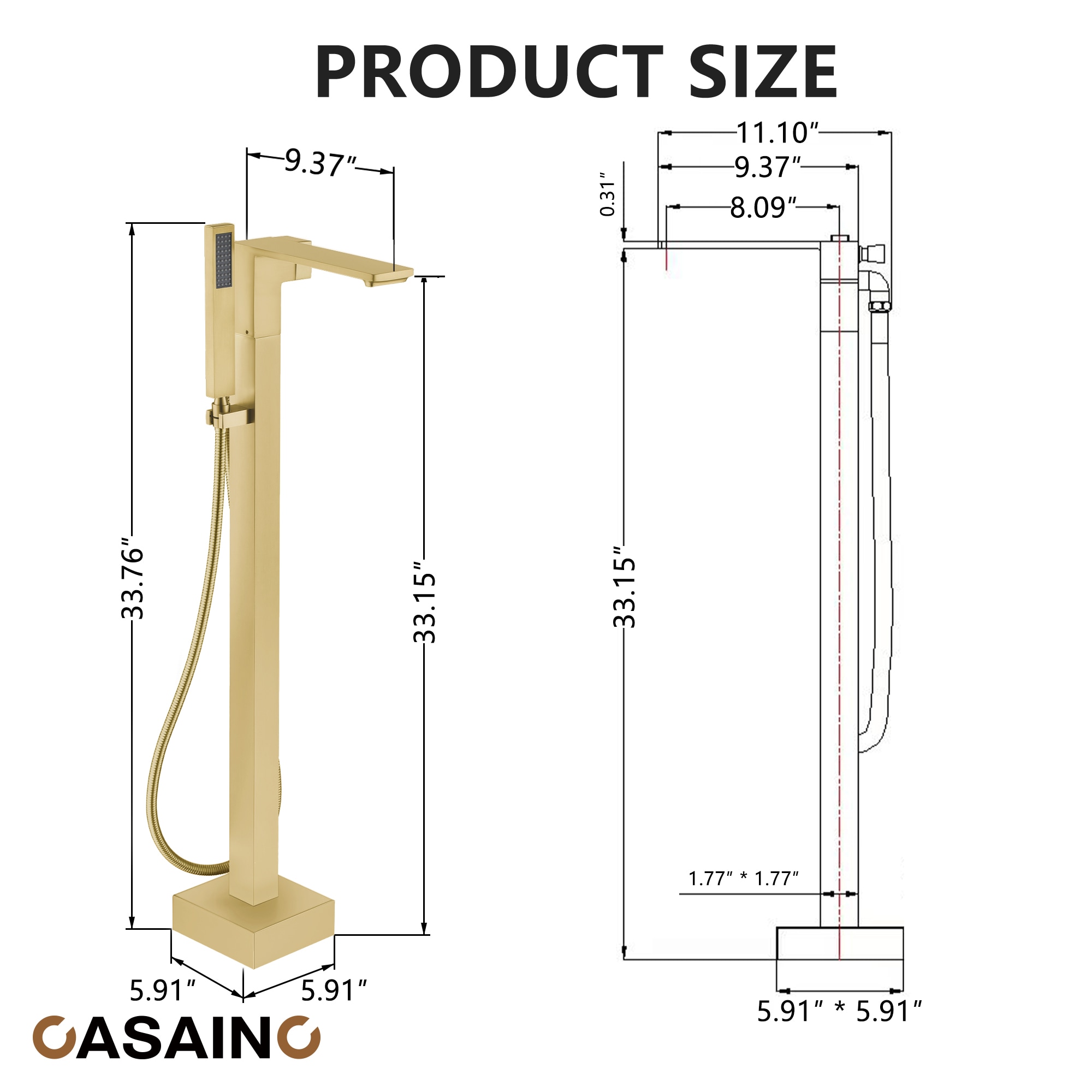 CASAINC MCS97-MB Roman-Tub-Faucets - View #11