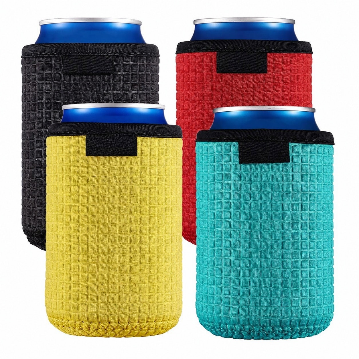 Justincity -  12oz Standard Can Sleeves Neoprene Insulated Non Slip Stretch Fit Drink Holders 4 p...