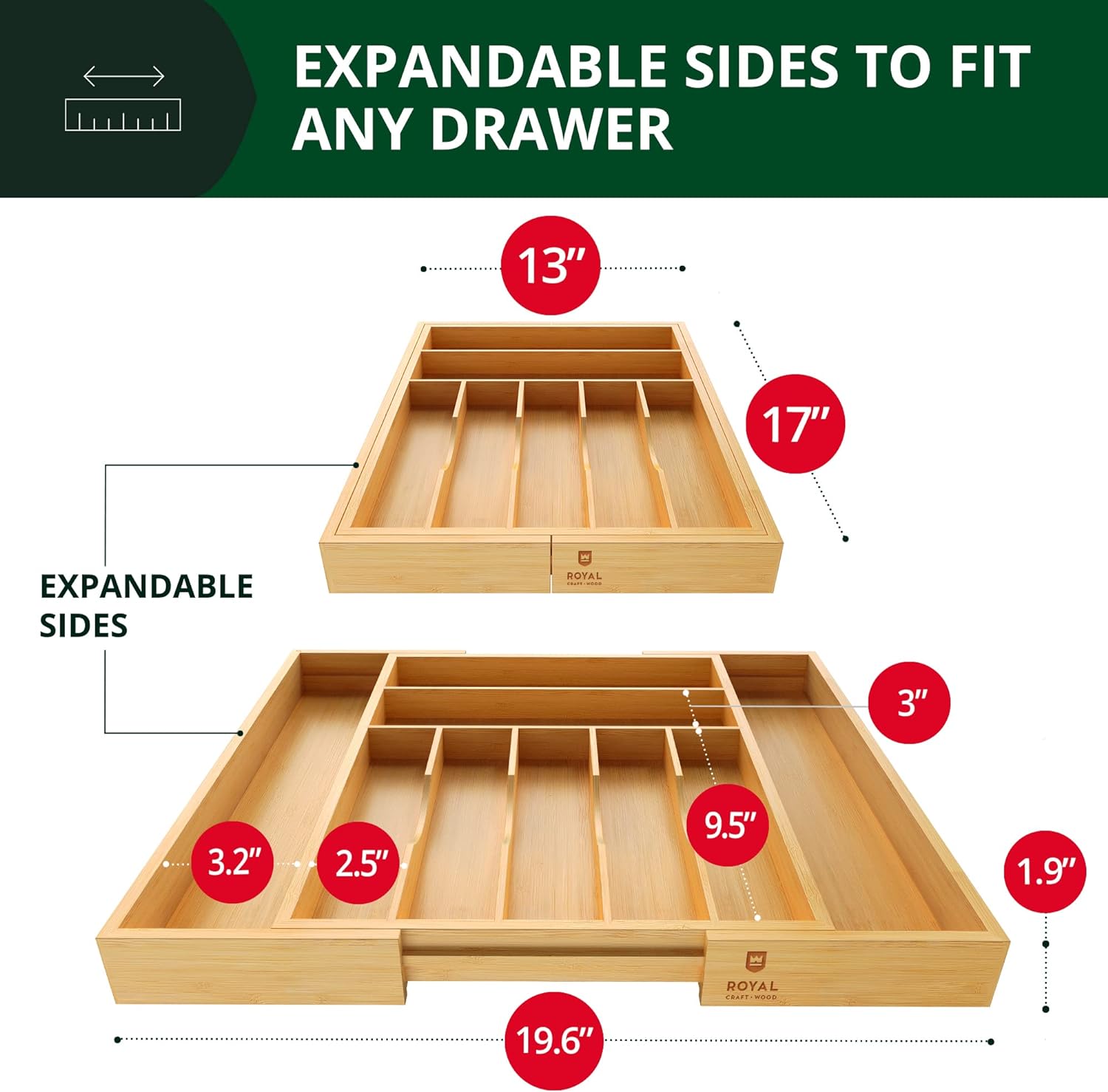 ROYAL CRAFT WOOD RCW-KITDRAW Drawer-Organizers - View #2