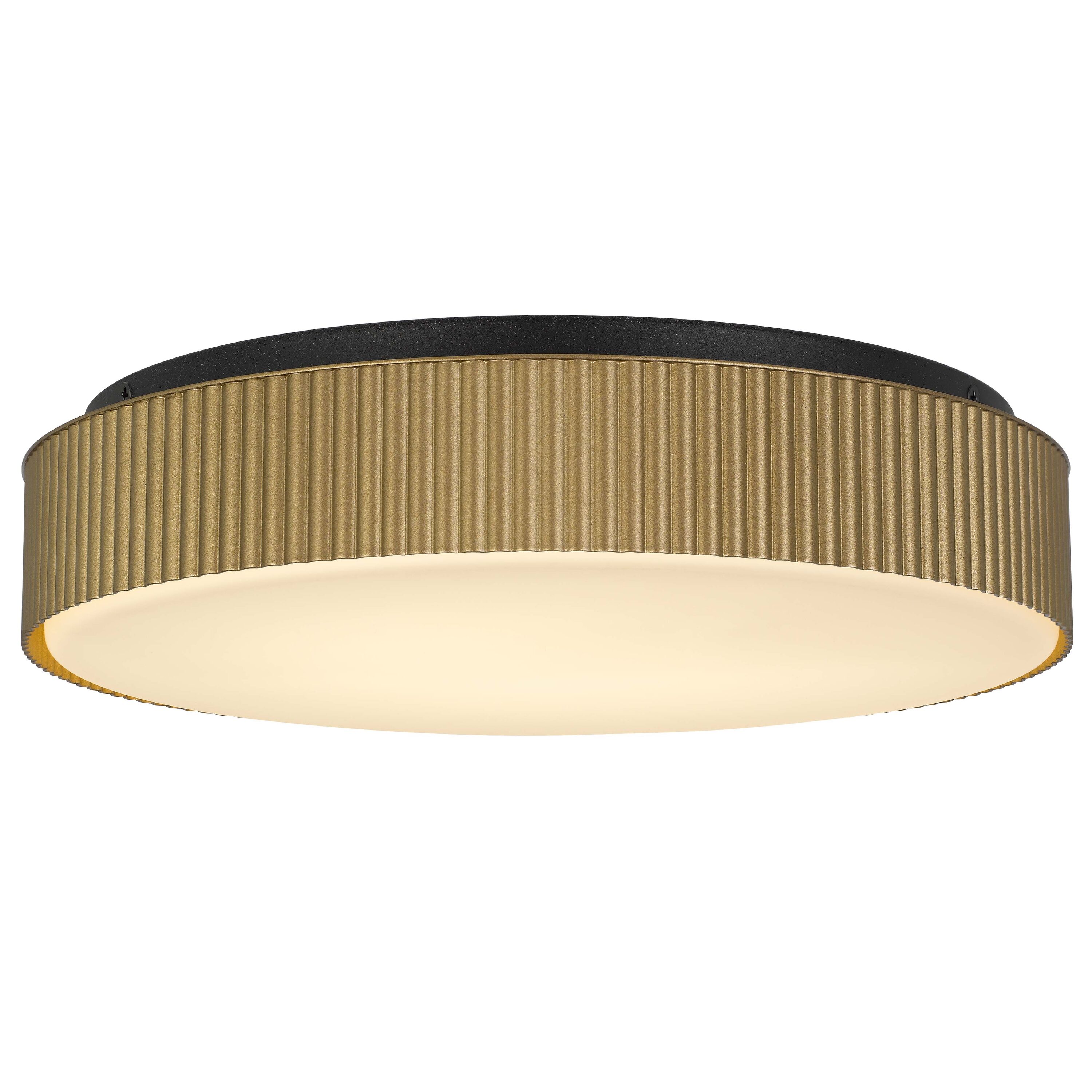 JUSHUA 13 inch Brass LED Flush Mount