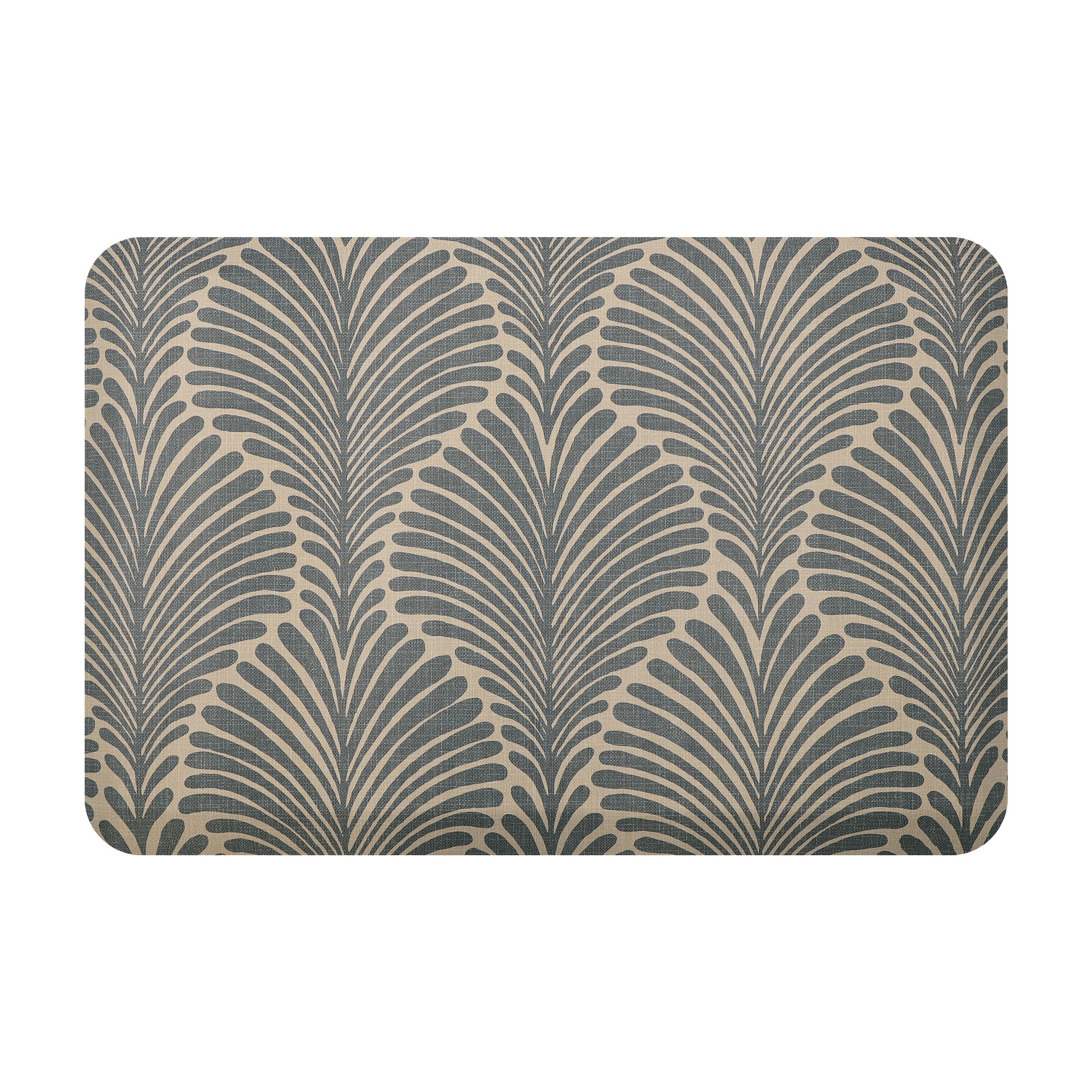 Bungalow Flooring 20958001203107 2-ft x 3-ft Blue on Beige Polyester Rectangular Indoor Decorative Anti-fatigue mat