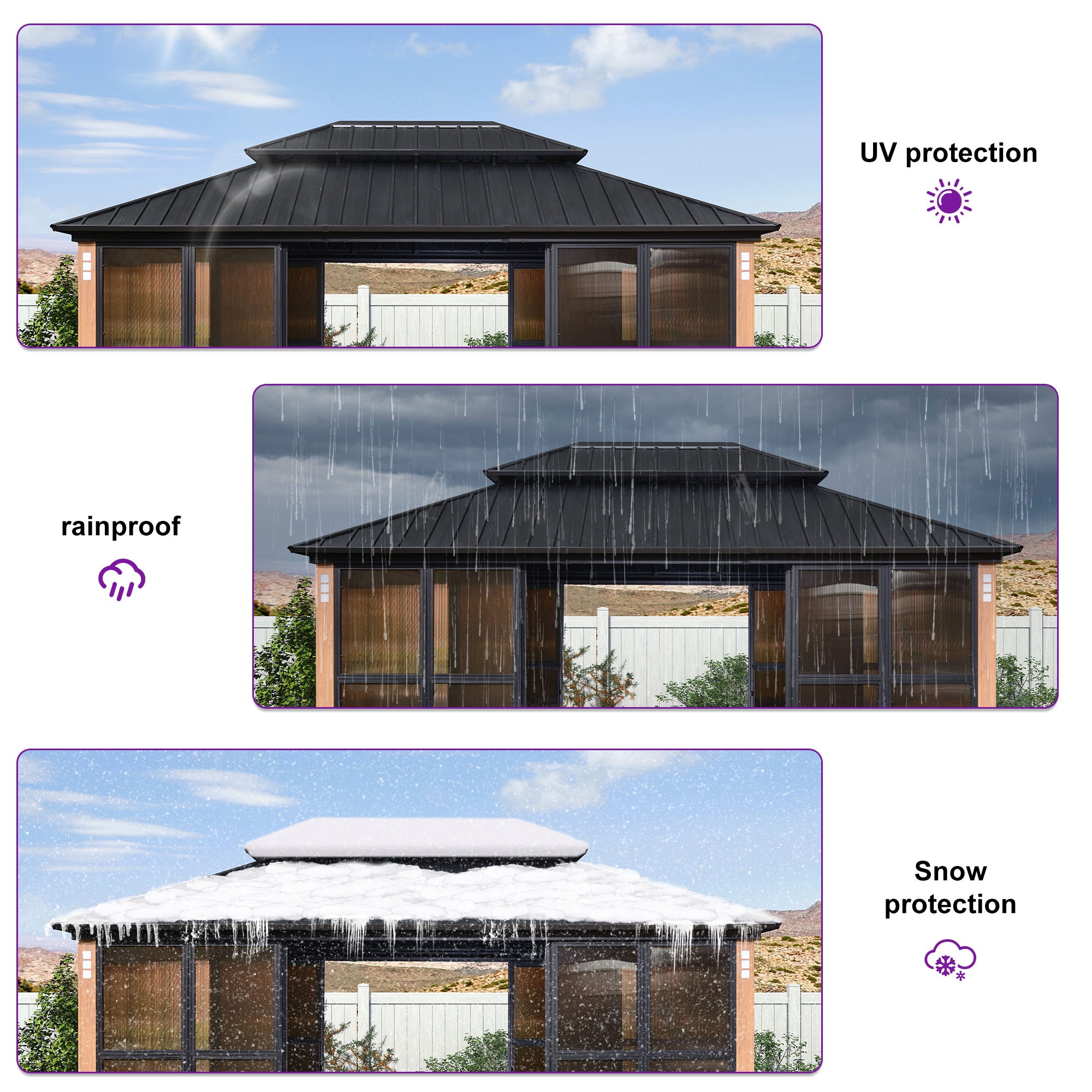 PURPLE LEAF LS06SRW1216 Wood-Resin-Gazebos - View #14