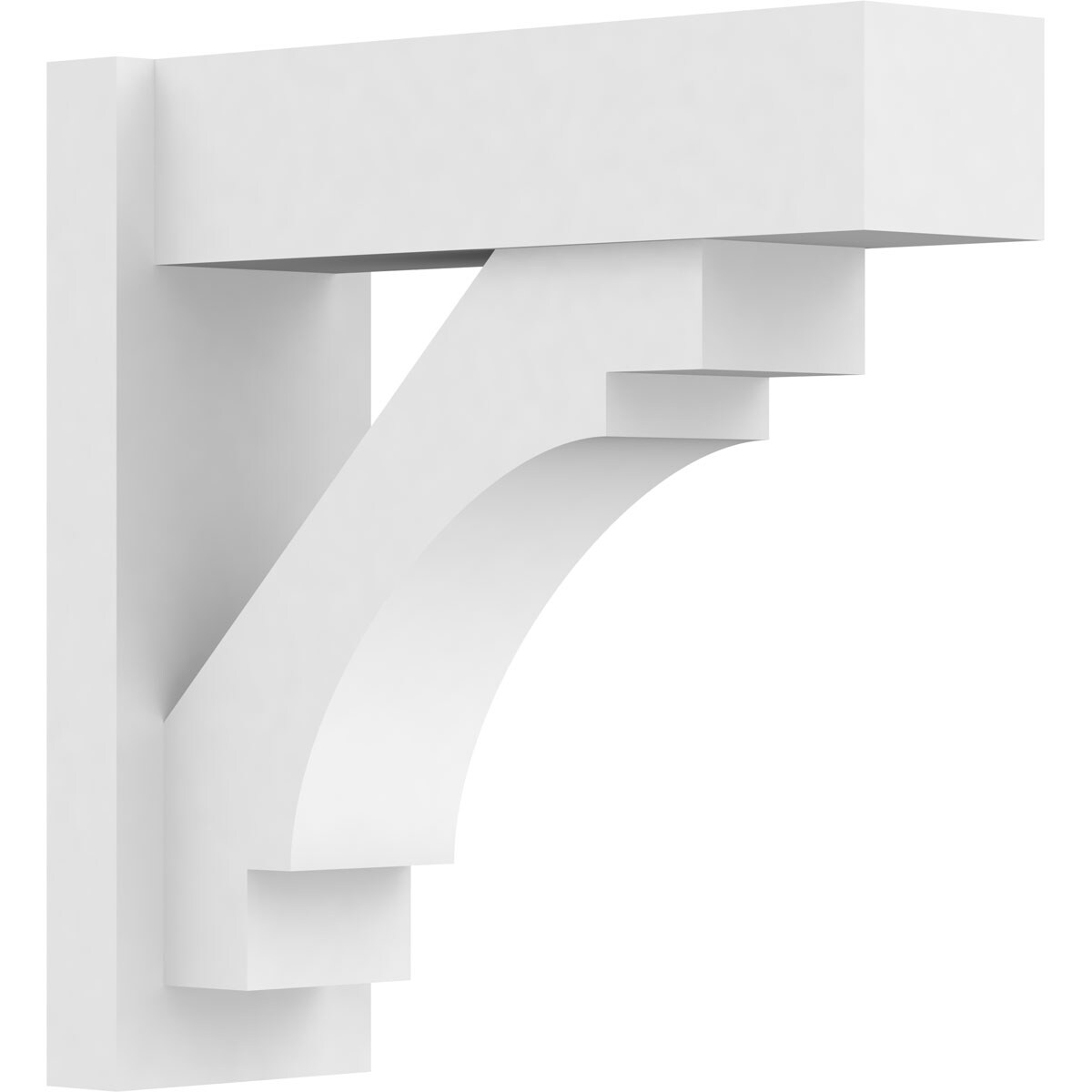 Ekena Millwork OUTP07X20X20MRC05 7-in W X 20-in D X 20-in H Merced Architectural Grade PVC Outlooker with Block Ends