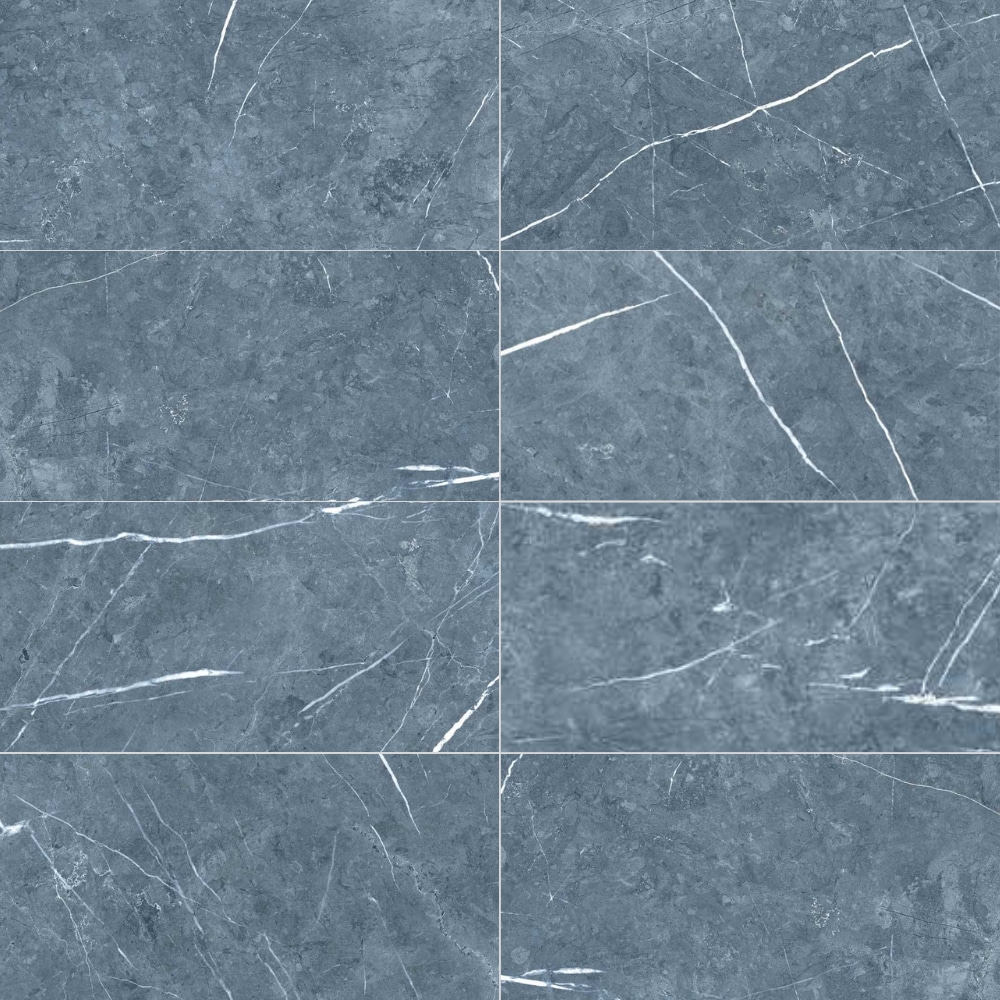 The Tile Life TTHEA1224MB Opera Blue 12-in x 24-in Matte Porcelain Marble Look Floor and Wall Tile (11.62-sq. ft/ Carton)