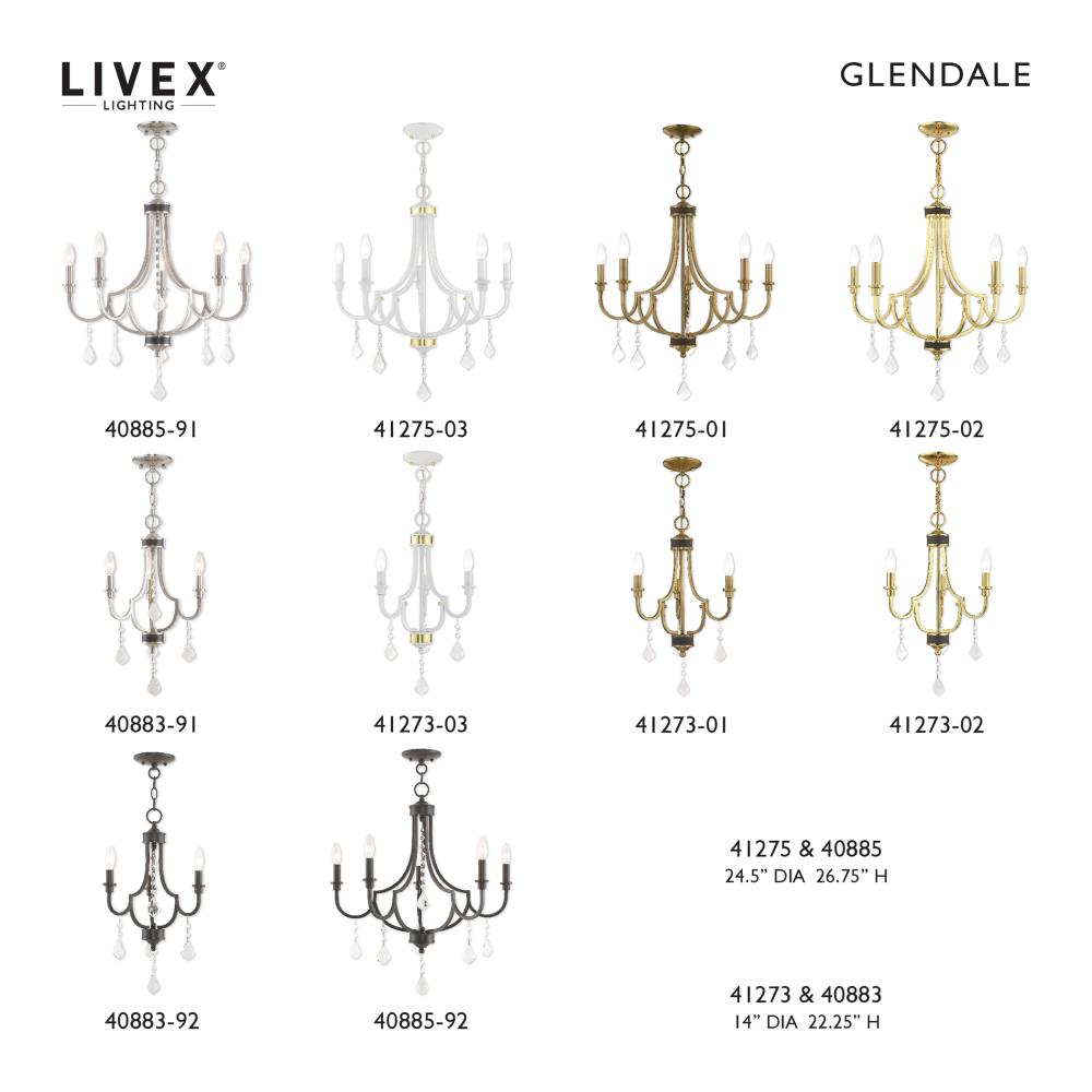 Livex Lighting Glendale 5-Light Antique Brass Transitional Damp