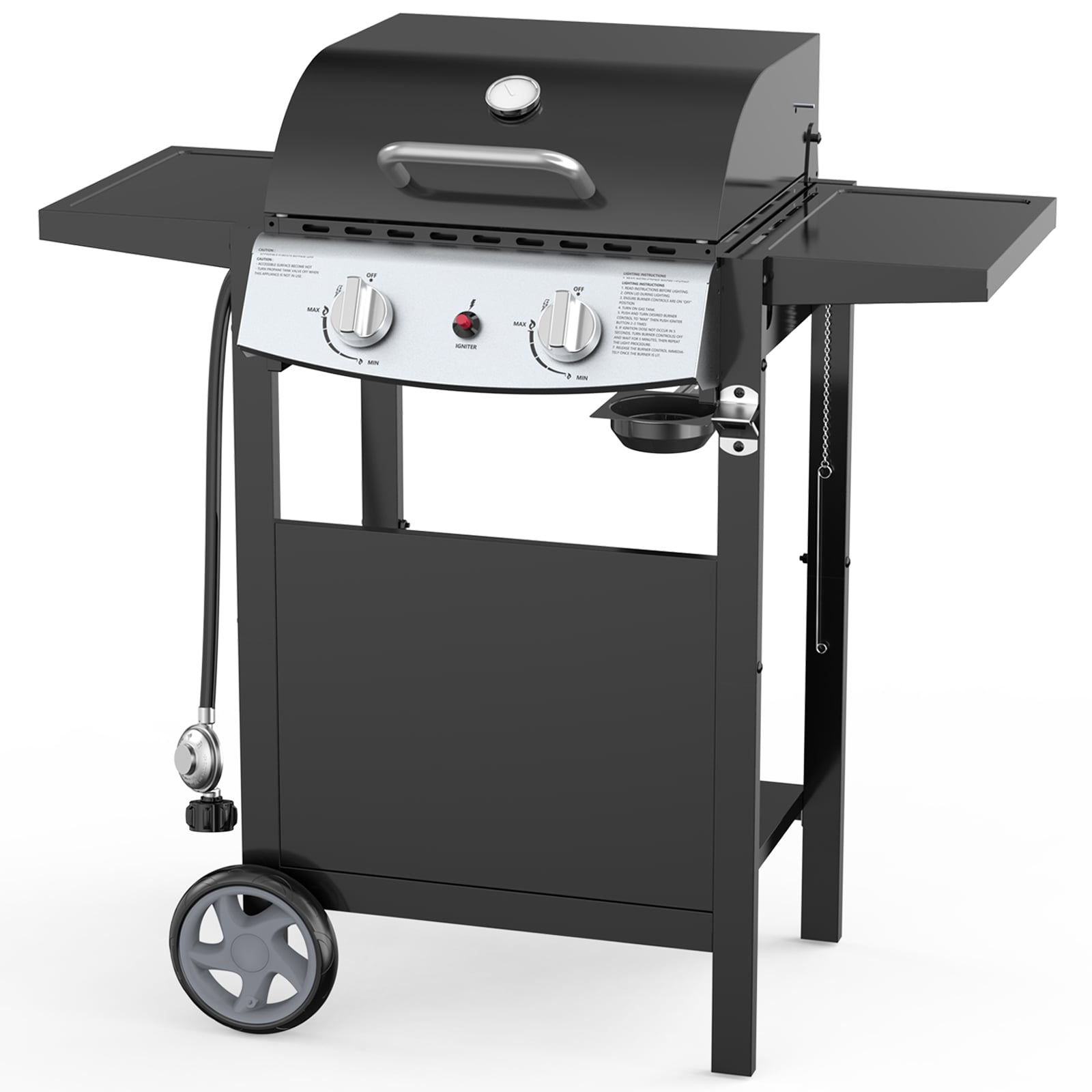 COWSAR LSG8421B Black 2 -Burner Liquid Propane Gas Grill