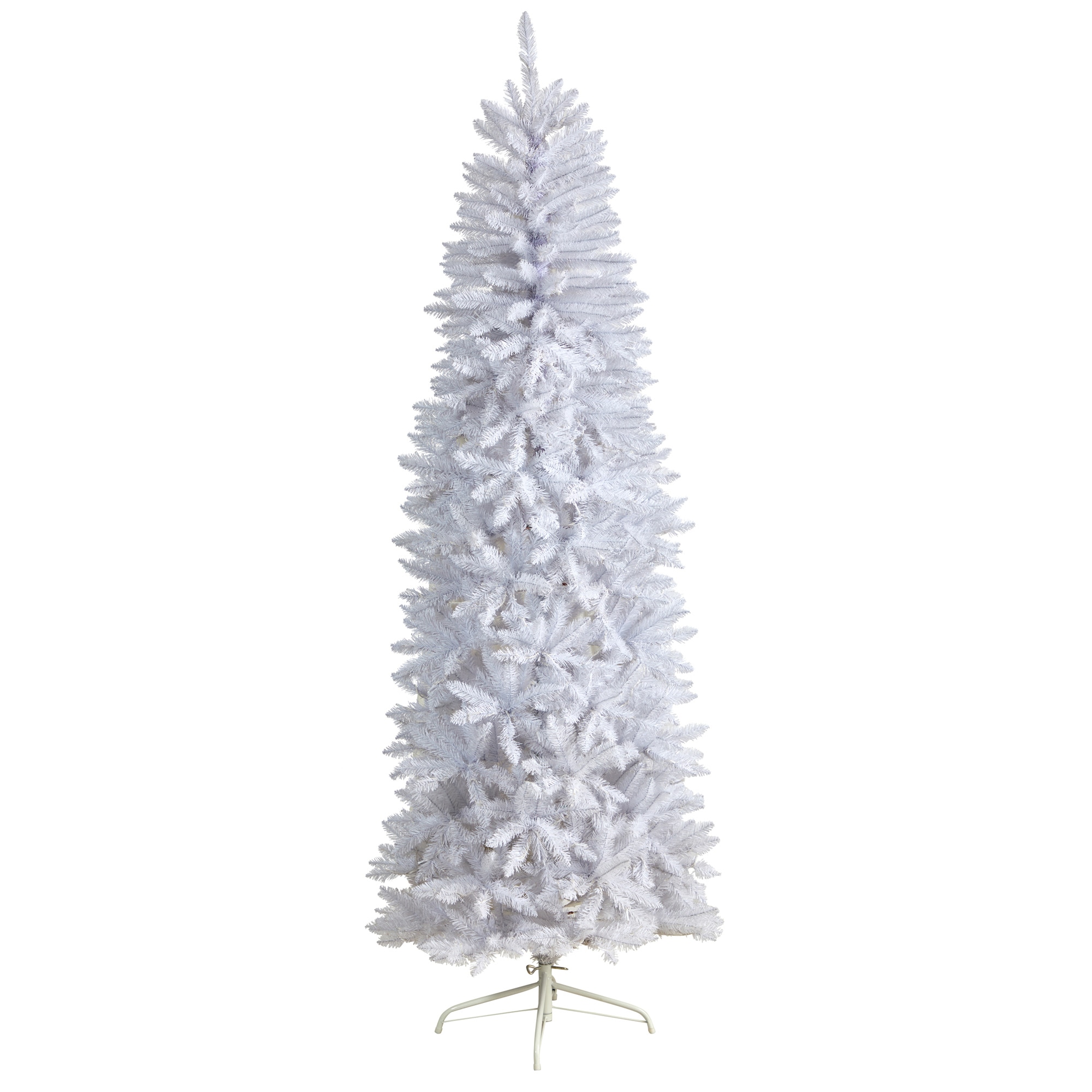 Nearly Natural T4501 7-ft Slim Flocked White Artificial Christmas Tree