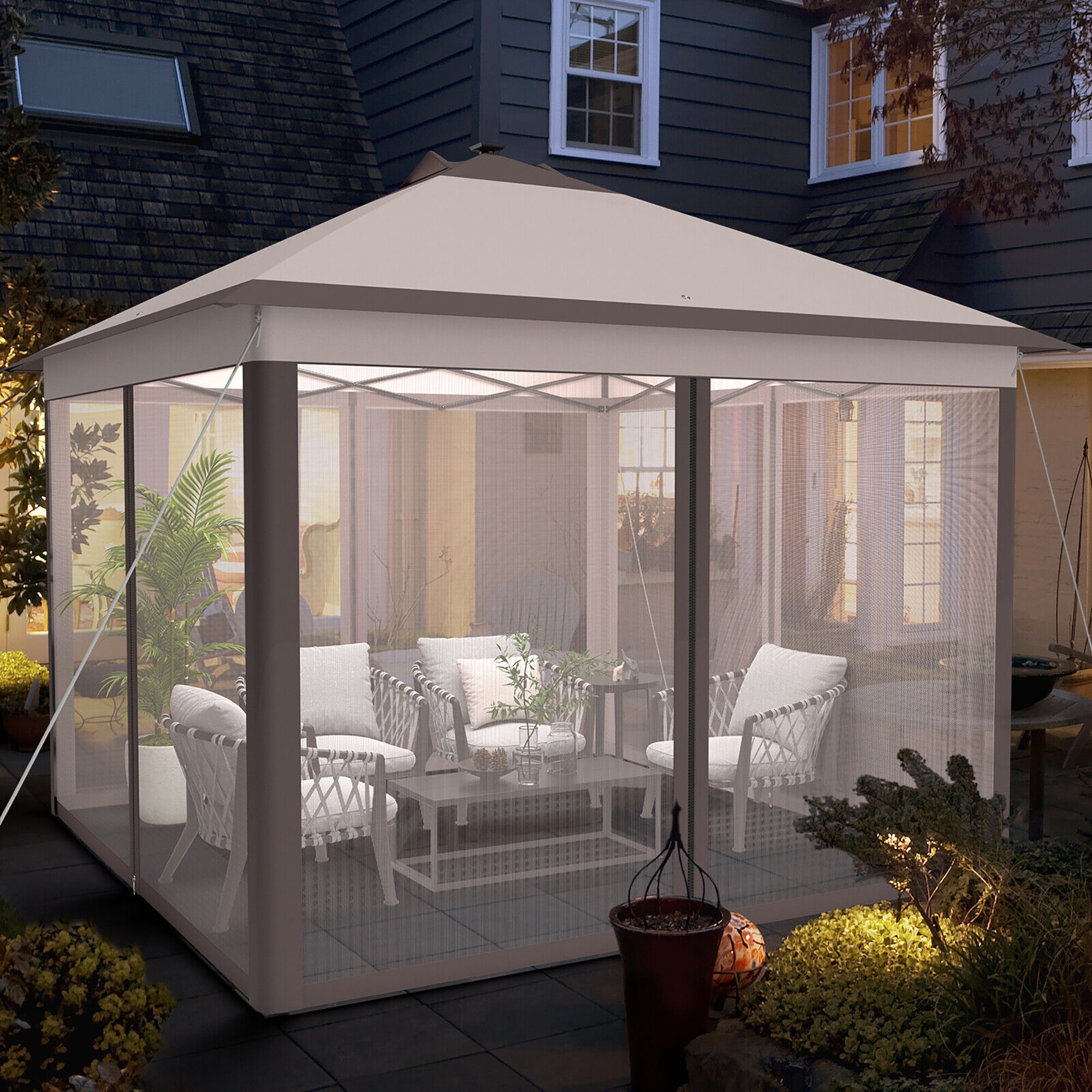 Forclover HYFW-G71BE Wood-Resin-Gazebos - View #10