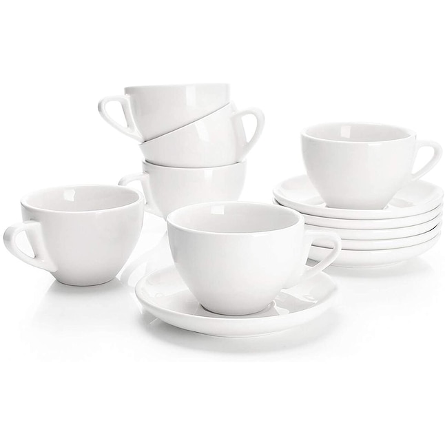 Sweese 6-fl oz Ceramic White Cappuccino Cup Set of: 1 in the