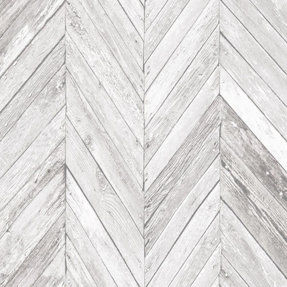 Graham & Brown 100258 Strata 56.0-Sq. Feet Grey Vinyl Textured Wood Unpasted Wallpaper