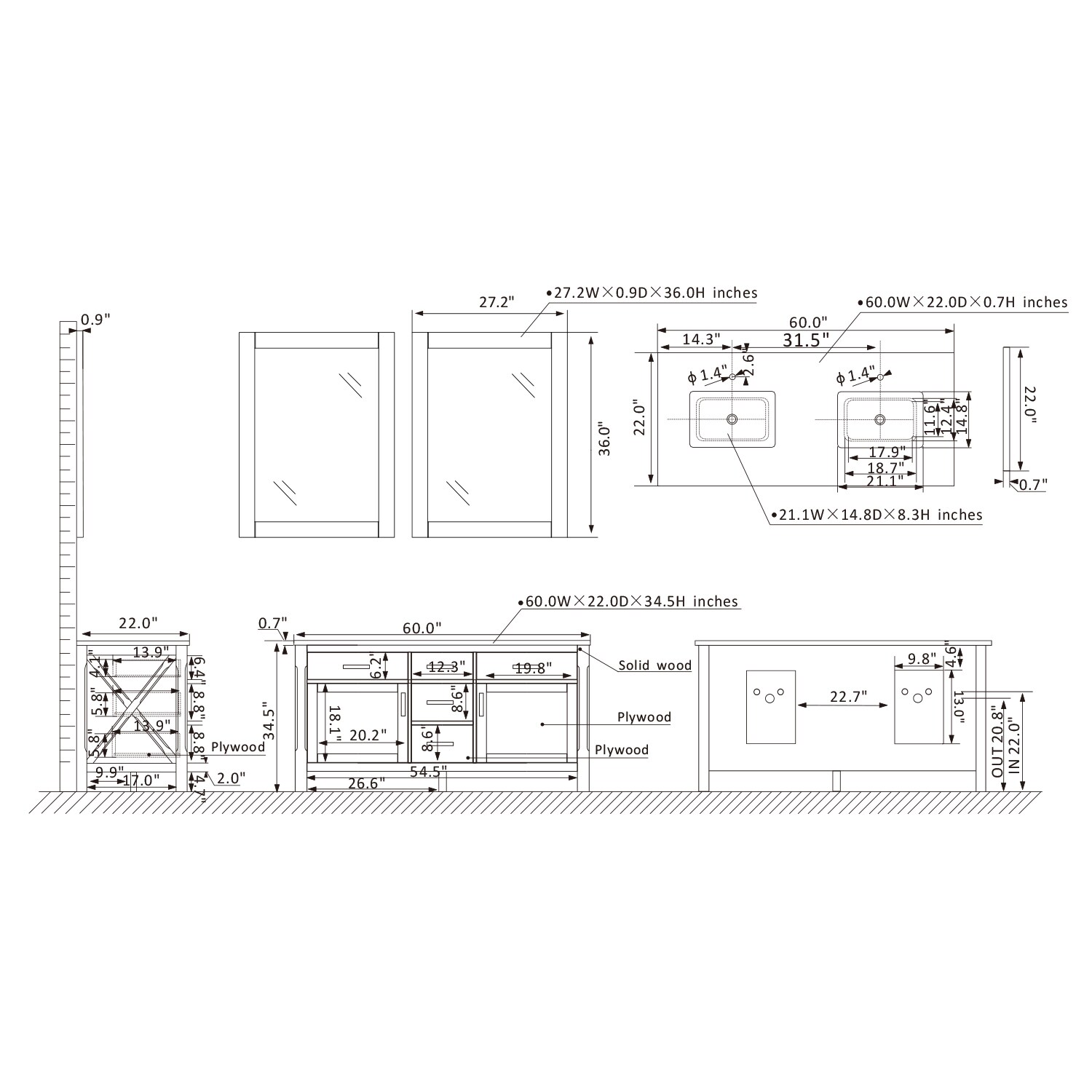 Altair 535060-RL-CA Bath-Vanity-Combo - View #10