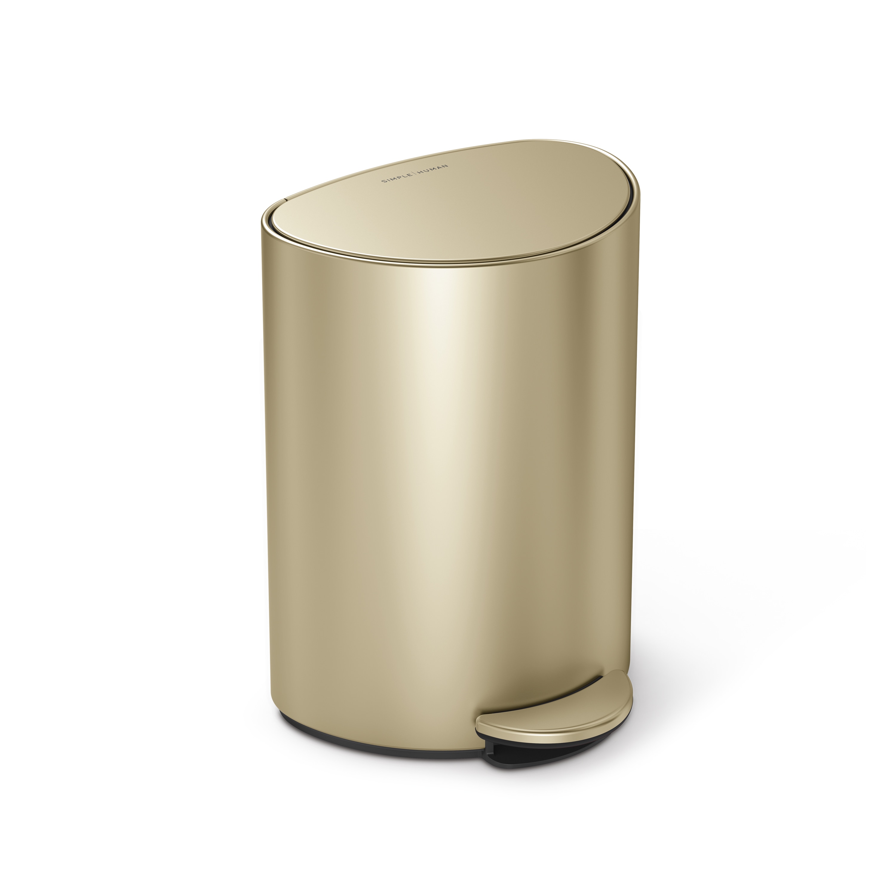 6L semi-round step can matte gold steel