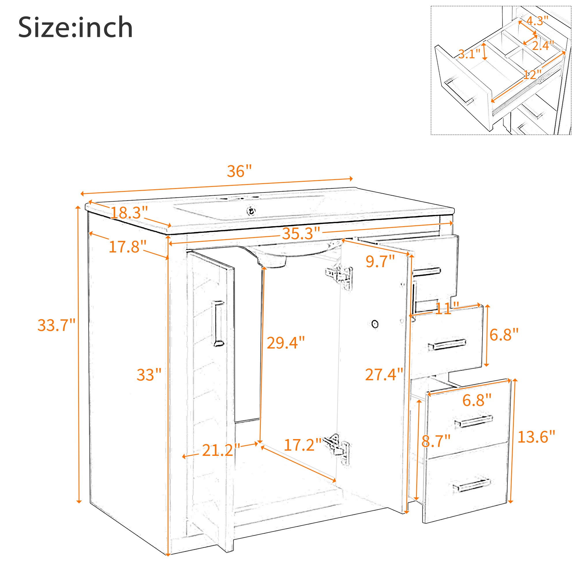 ModernLuxe L3P-N710P243327K Bath-Vanity-Combo - View #7