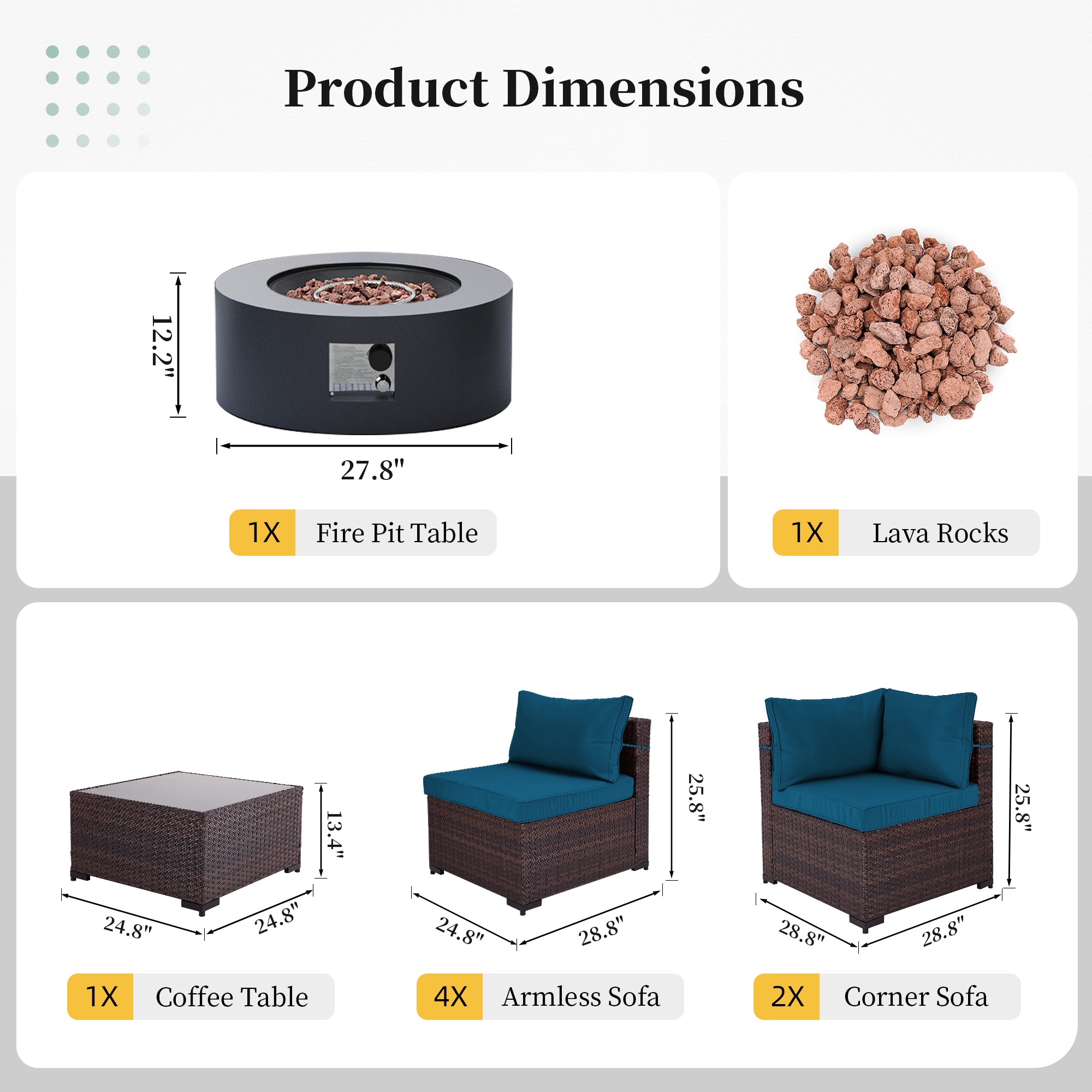 UPHA PL-2CZ-28DK-Z3 Patio-Conversation-Sets - View #9