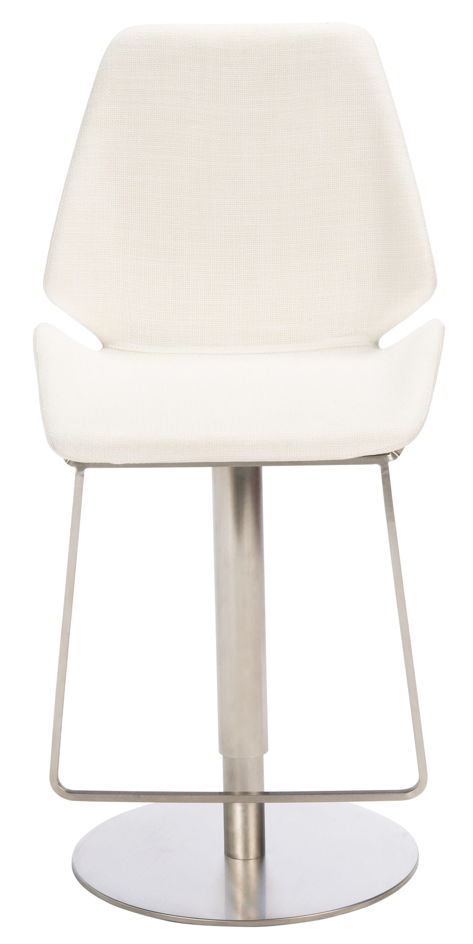 Safavieh BST3005C Pierro White/Gold 20.75-in H Adjustable Height Short Bucket seat Upholstered Metal Bar Stool