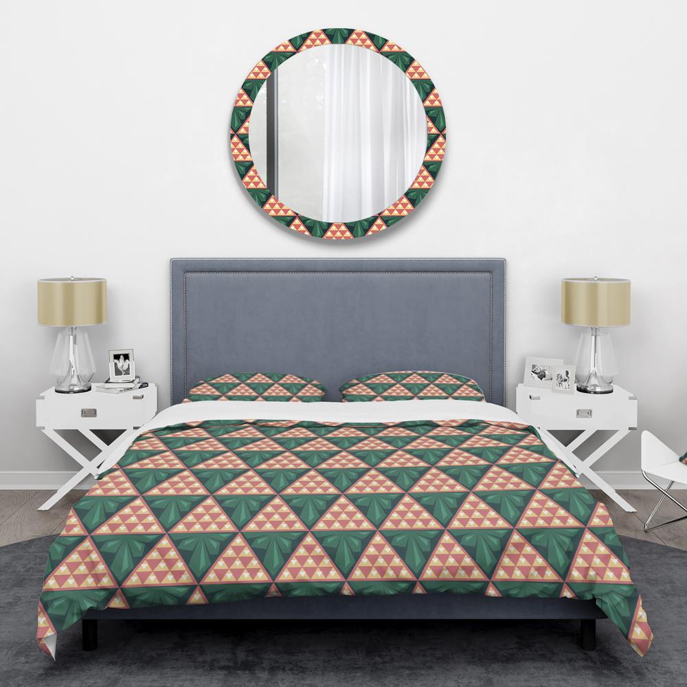 Designart BED24620-K 3 -Piece Green King Duvet cover Set