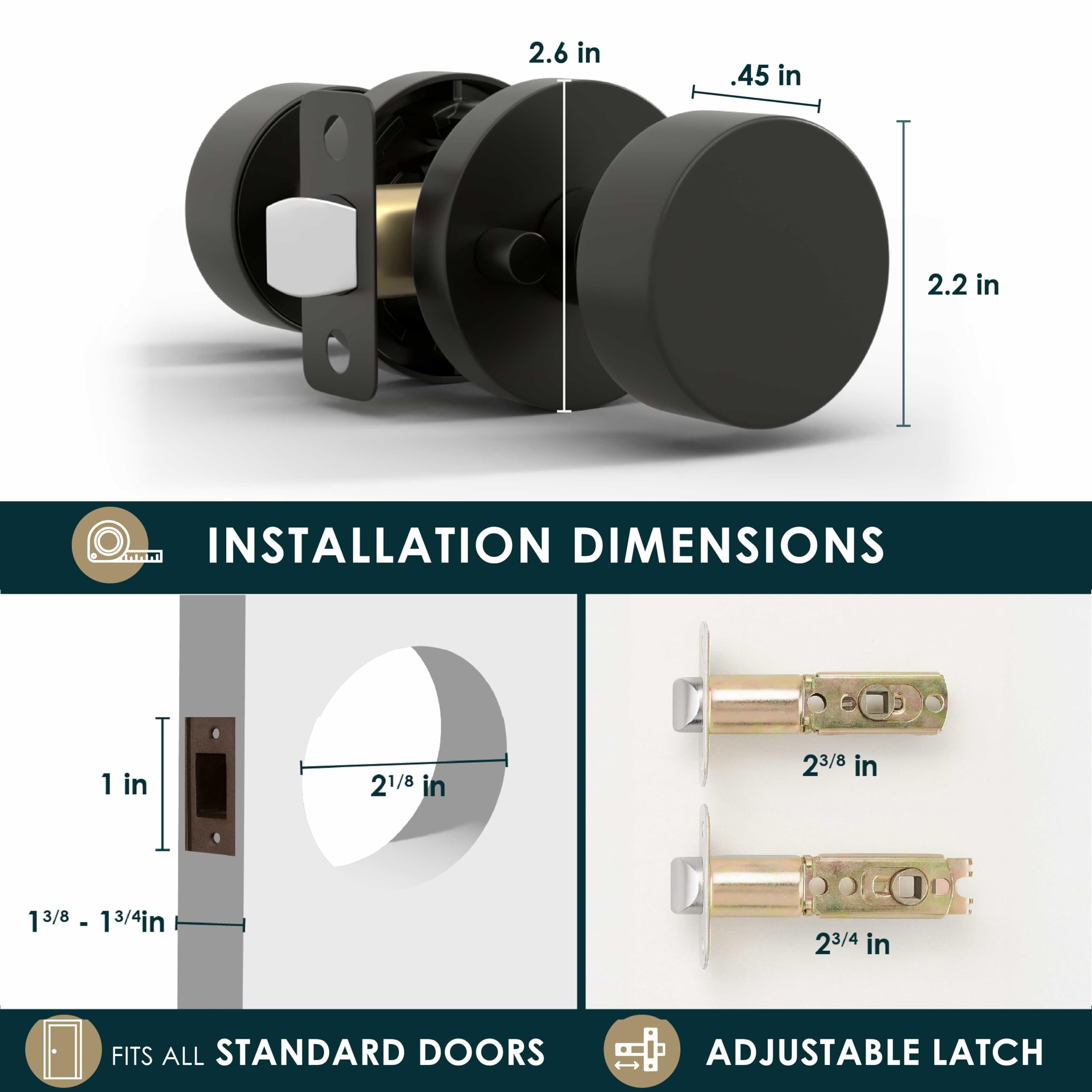 Mega Handles BUENA-PR-MB-2 Door-Knobs - View #3