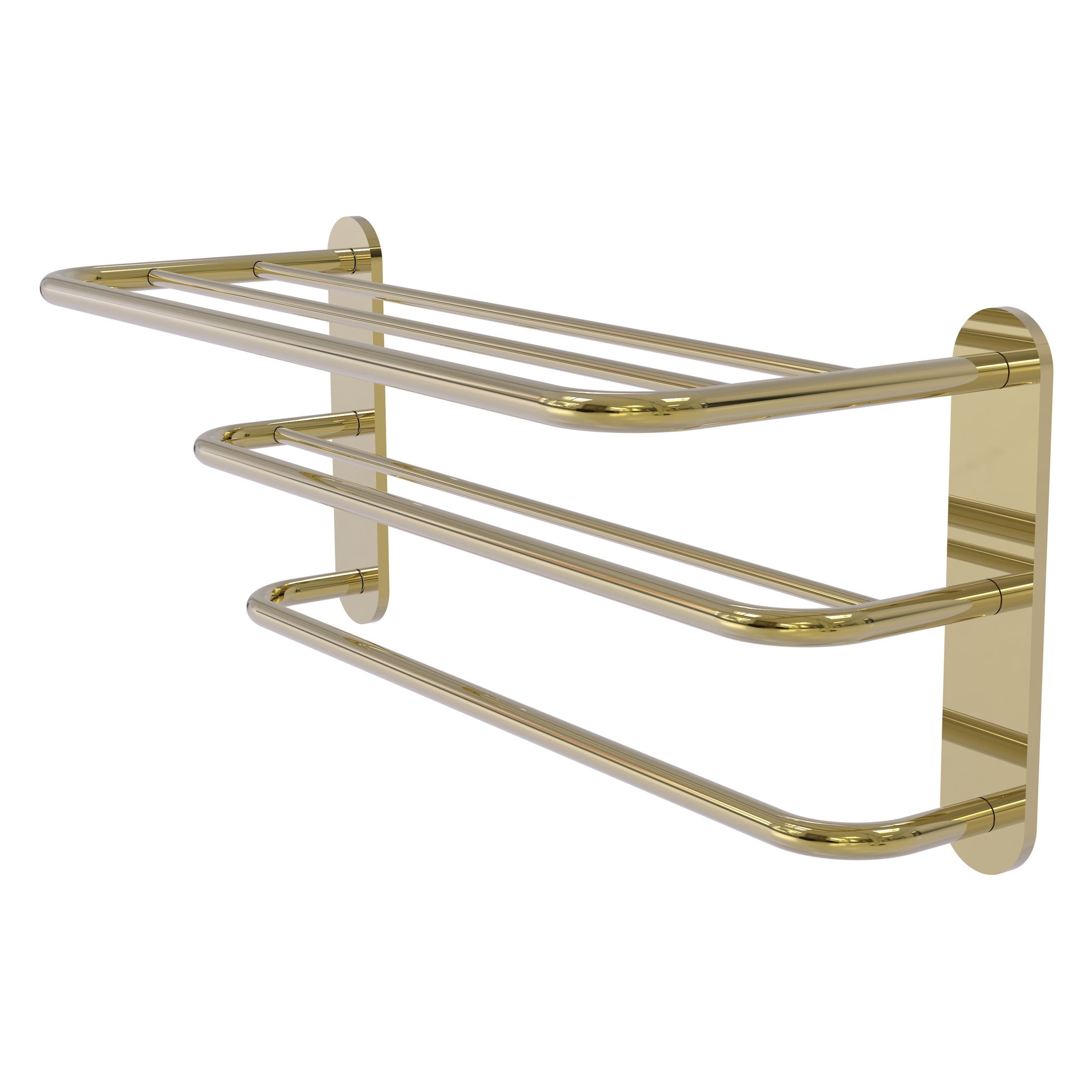 Allied Brass Unlacquered Brass Wall Mount Towel Rack 9-in x 23-in x 9-in in  the Towel Racks department at