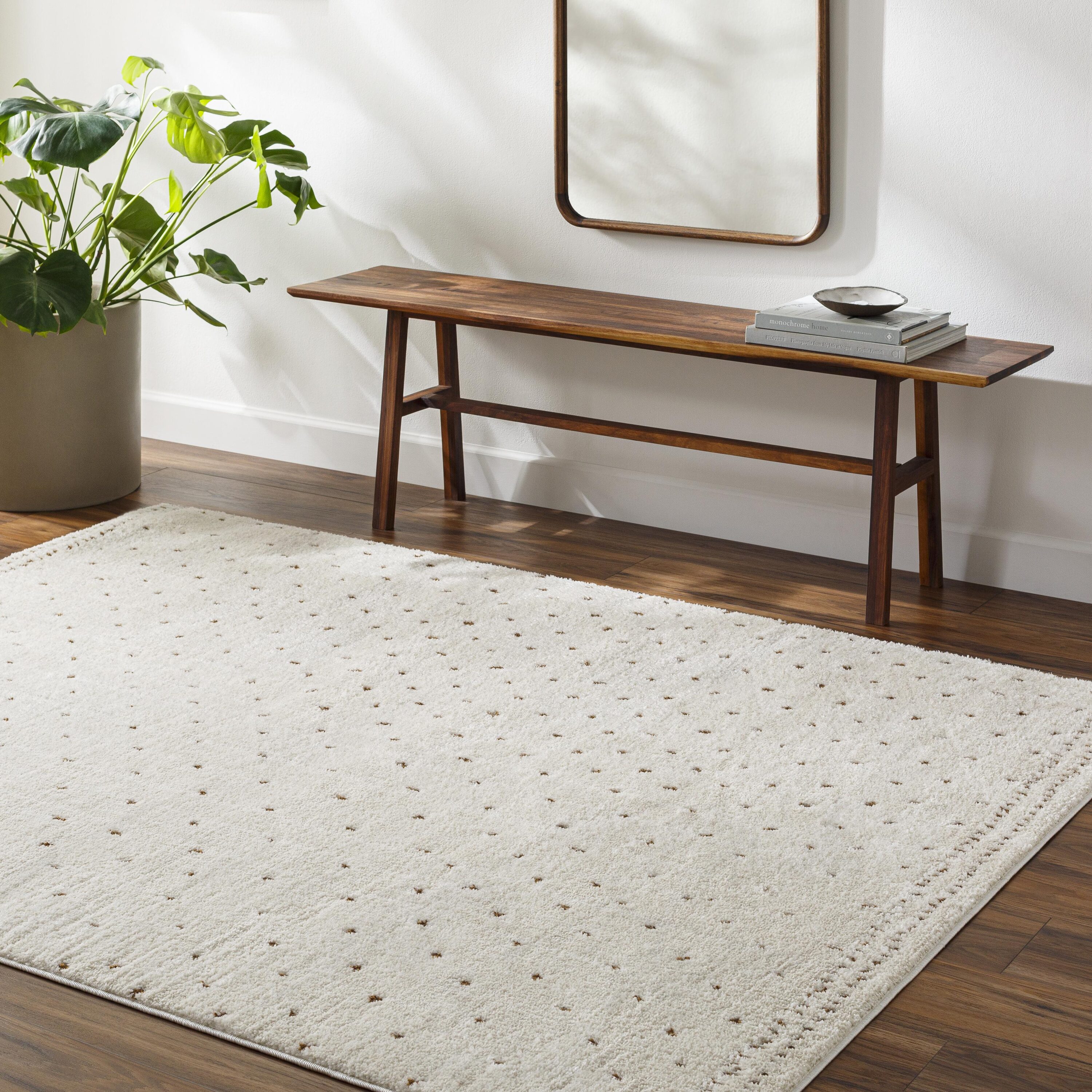 Livabliss FEU2315-71010 Freud 7 x 10 (ft) Polyester Ivory, Brown Rectangular Outdoor Distressed/Overdyed Mid-Century Modern Area rug